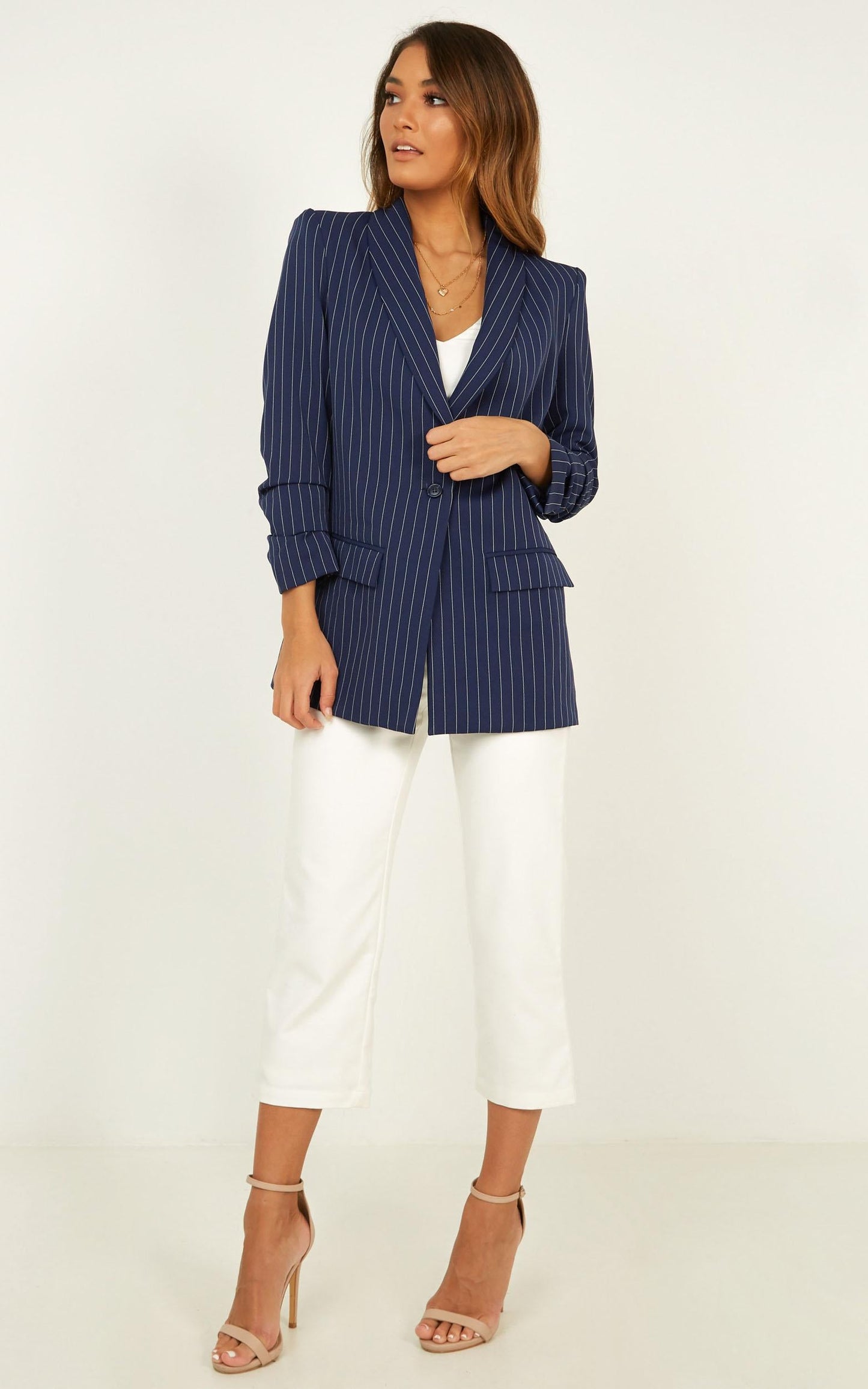 You Should Know Blazer In Navy Stripe