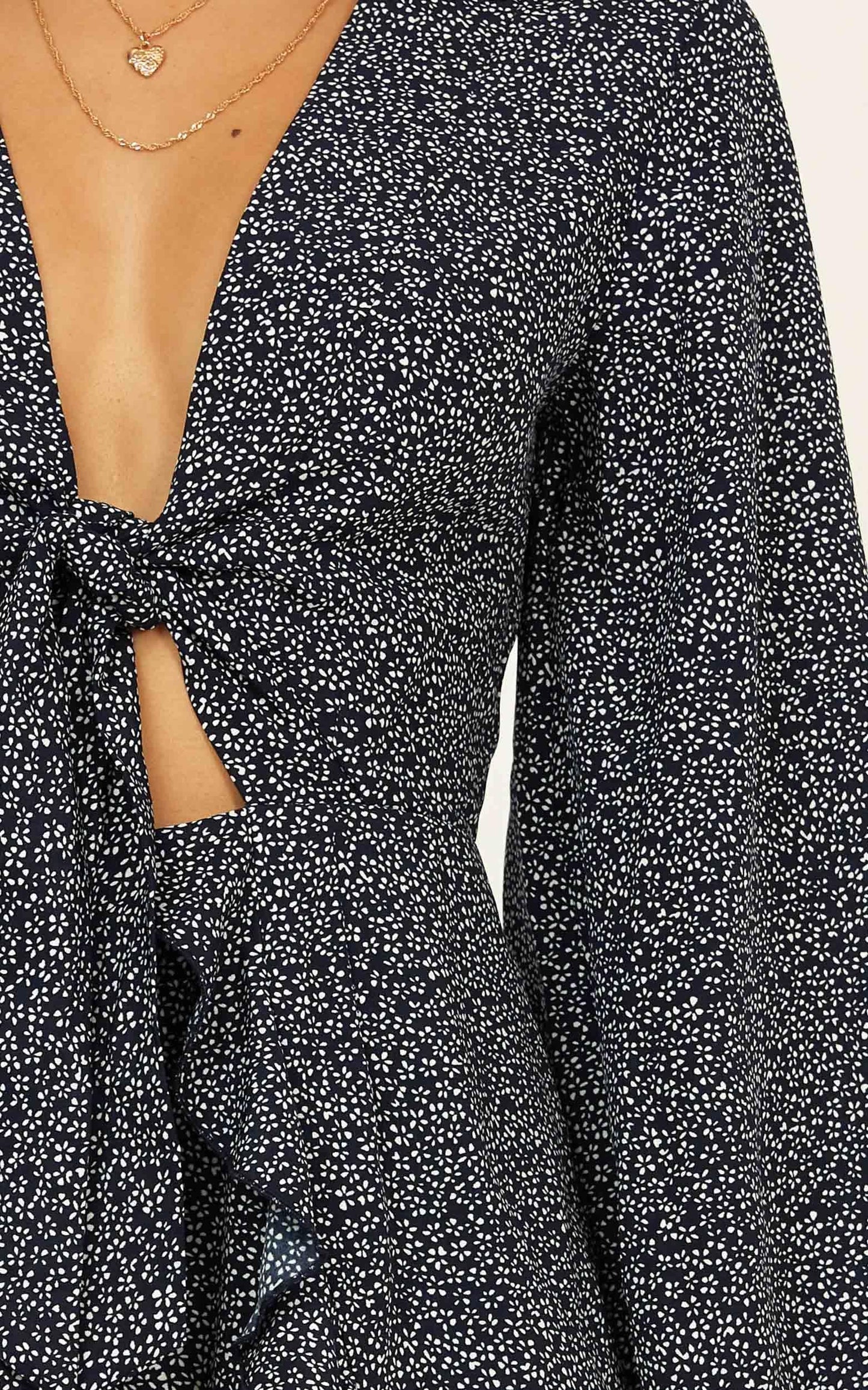 Her Story Playsuit In Navy Print
