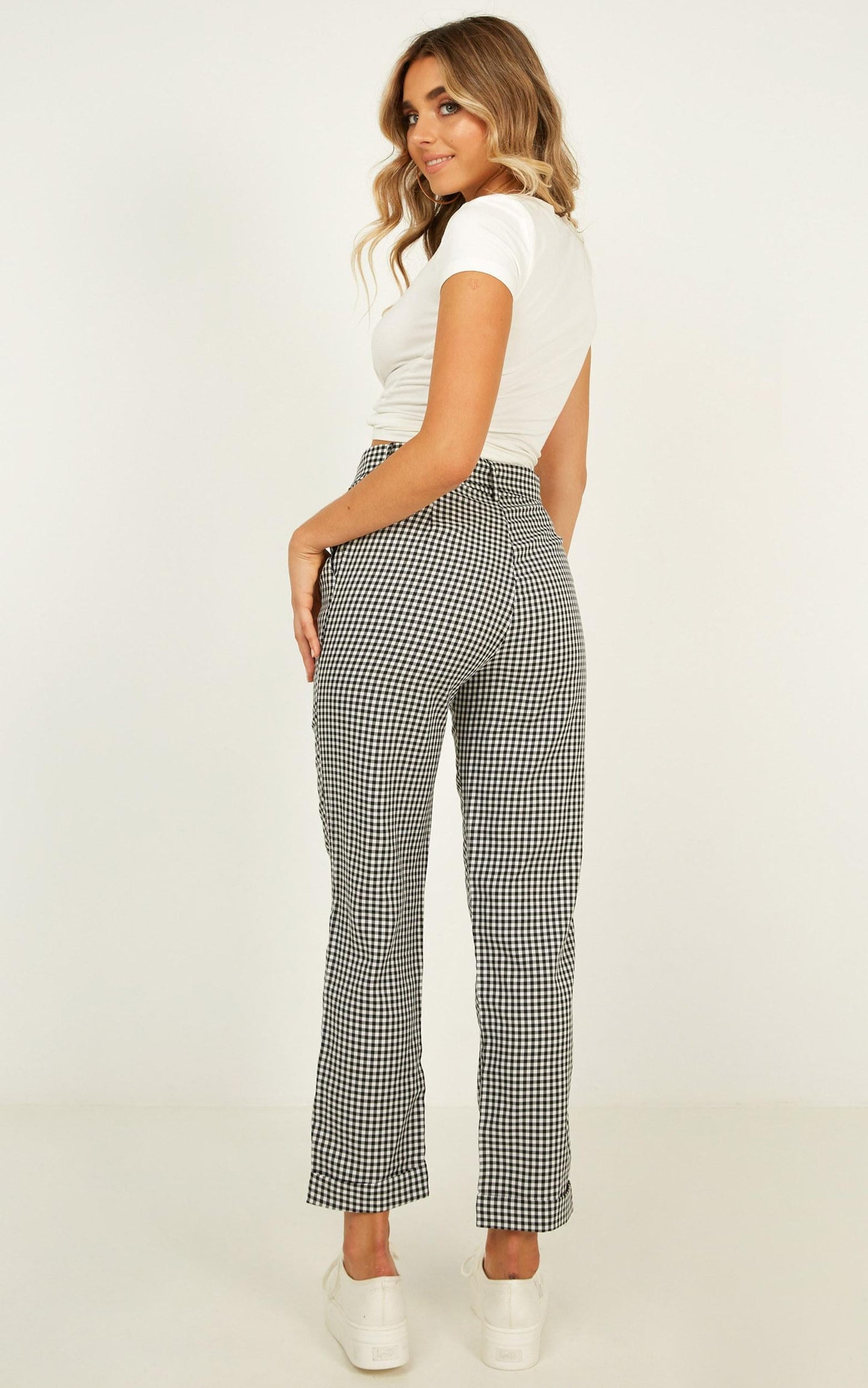Eyes On The Road Pants In Black Gingham