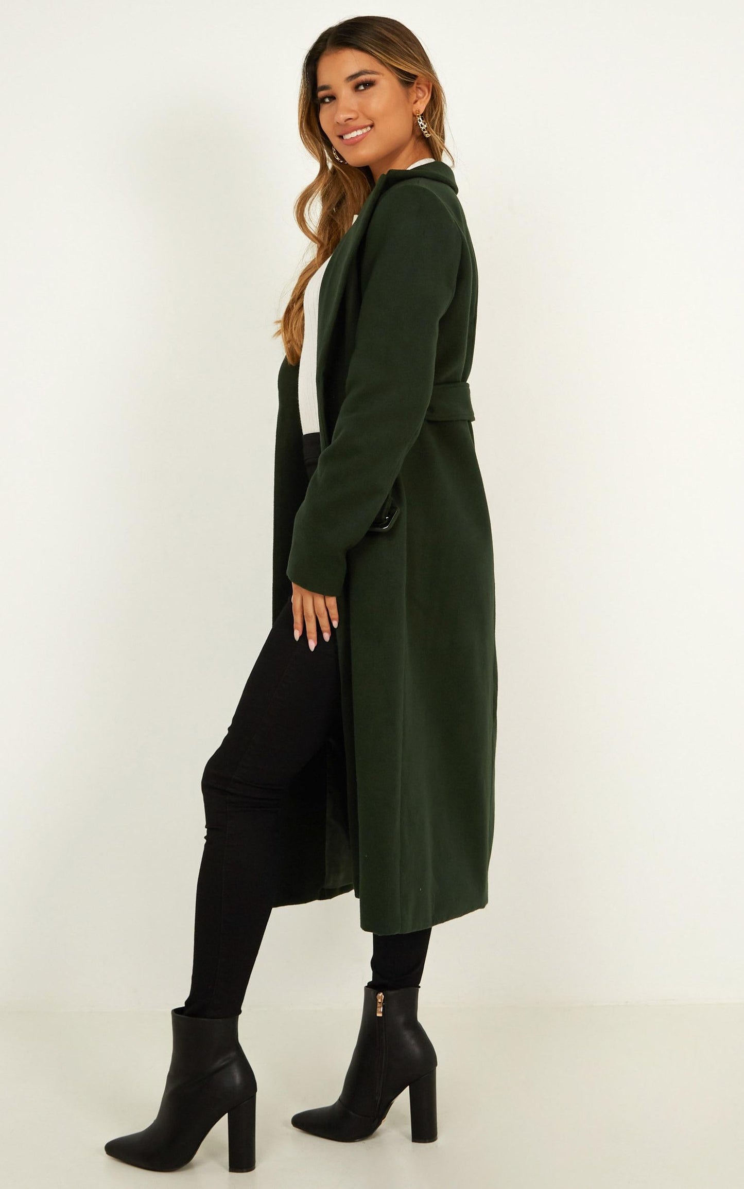 Green With Envy Coat In Forest Green