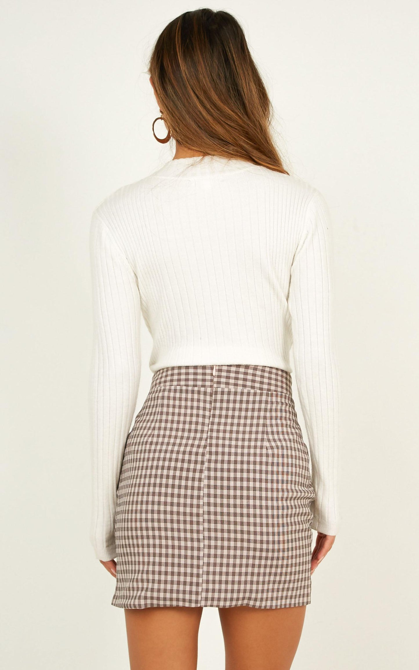 Cancelled Plans Skirt In Chocolate Check