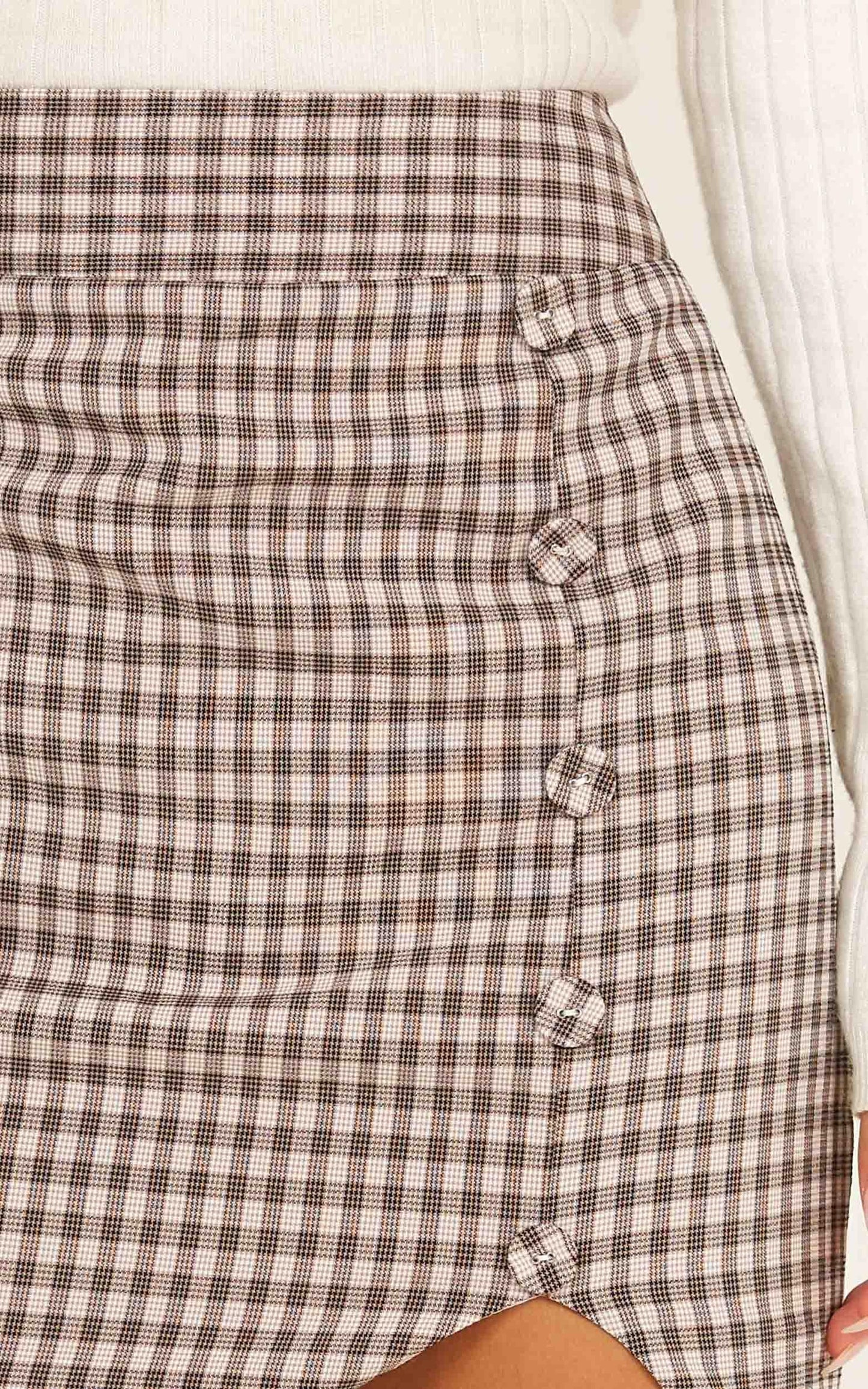 Cancelled Plans Skirt In Chocolate Check