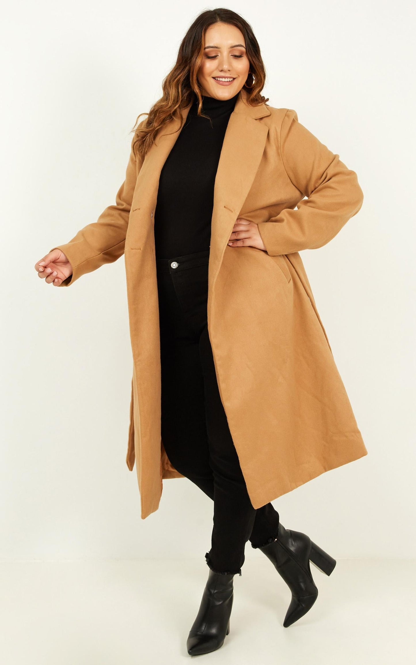 Forever Laughing Coat In Camel