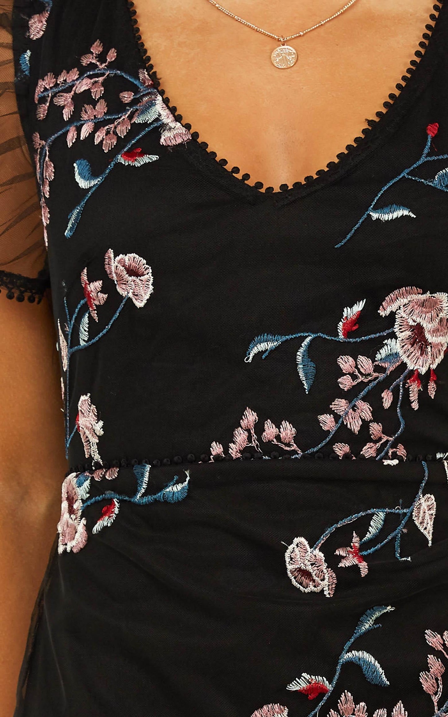 Remember The Days Dress in Black Embroidery