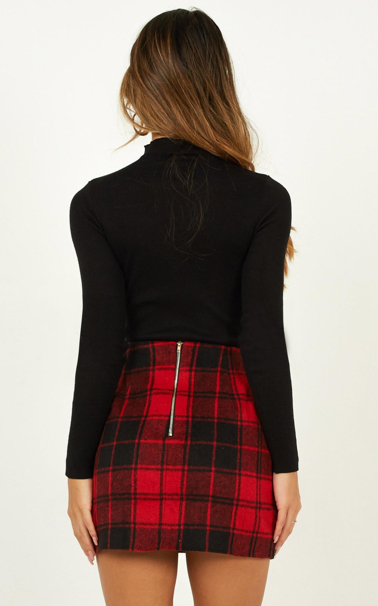Left Behind Skirt In Red Check