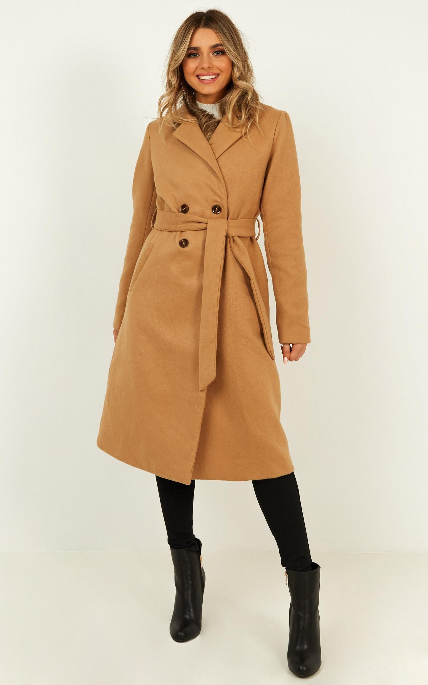 Forever Laughing Coat In Camel