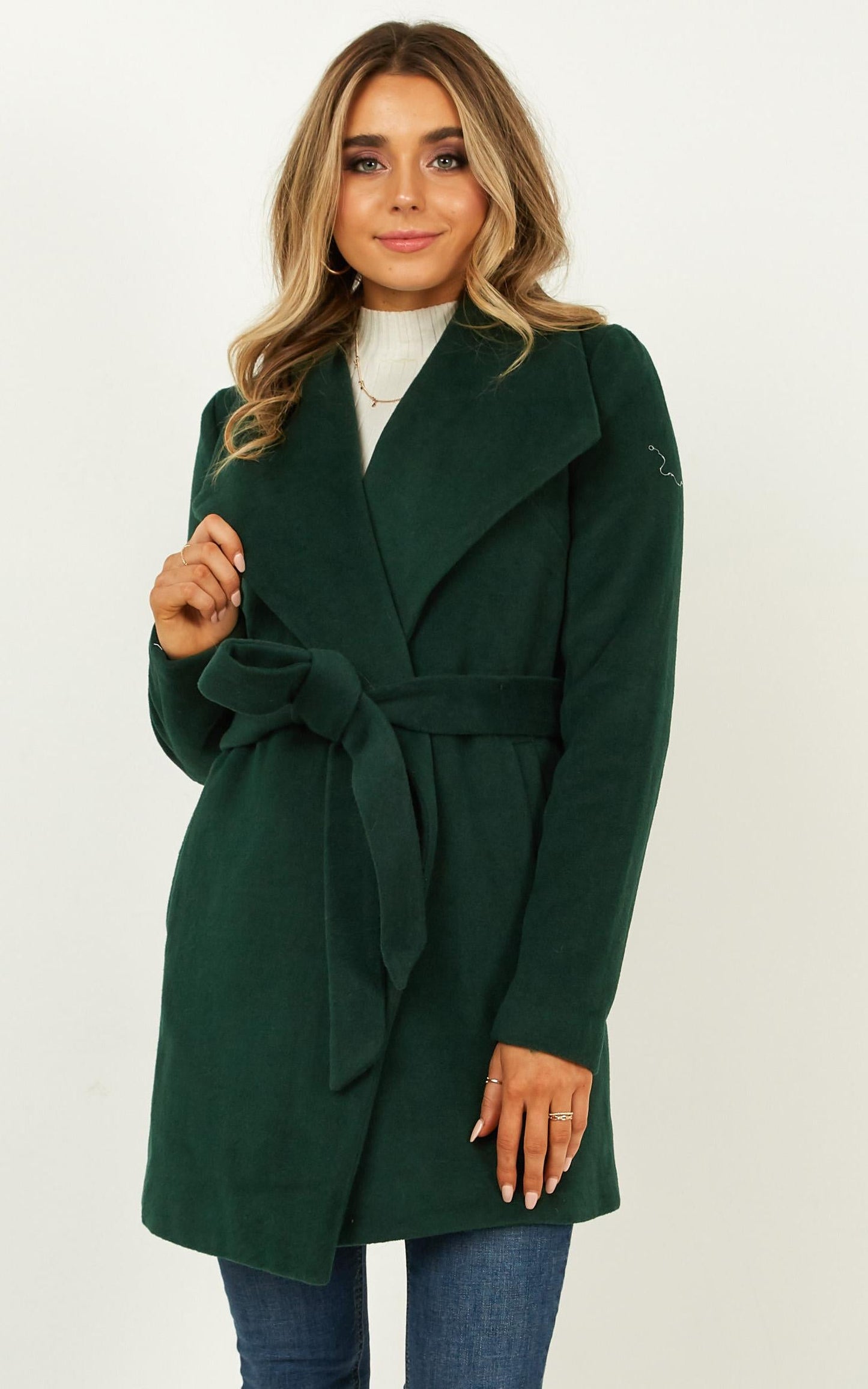 Speaking Softly Coat in Forest Green