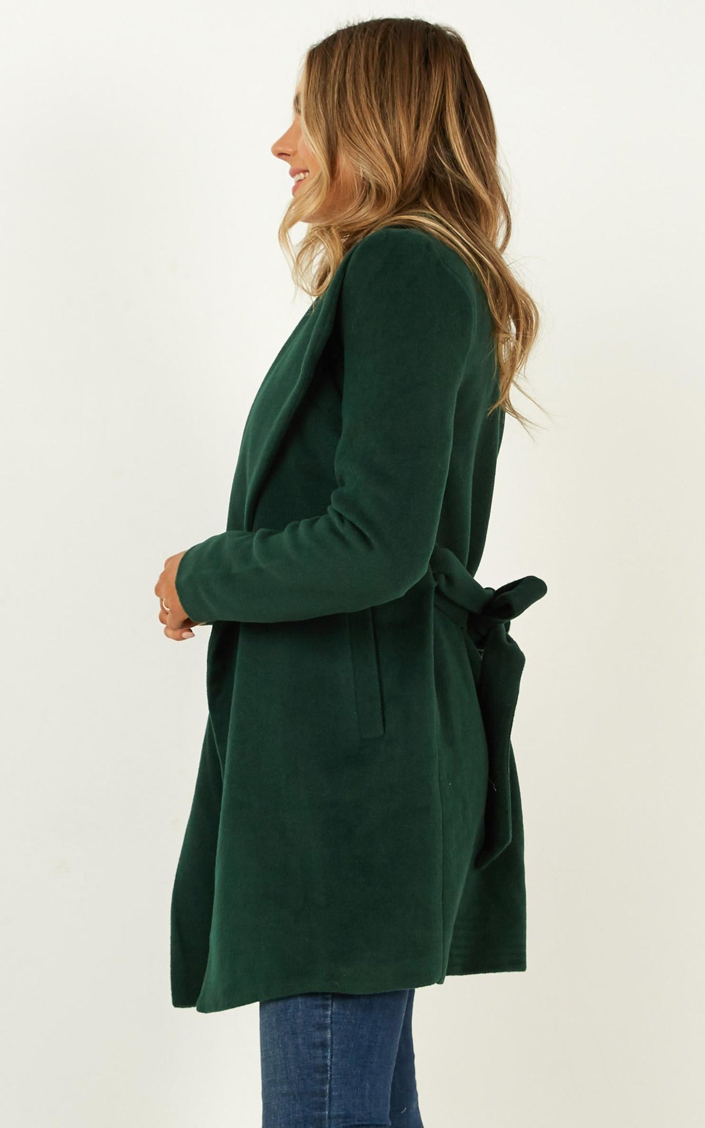 Speaking Softly Coat in Forest Green