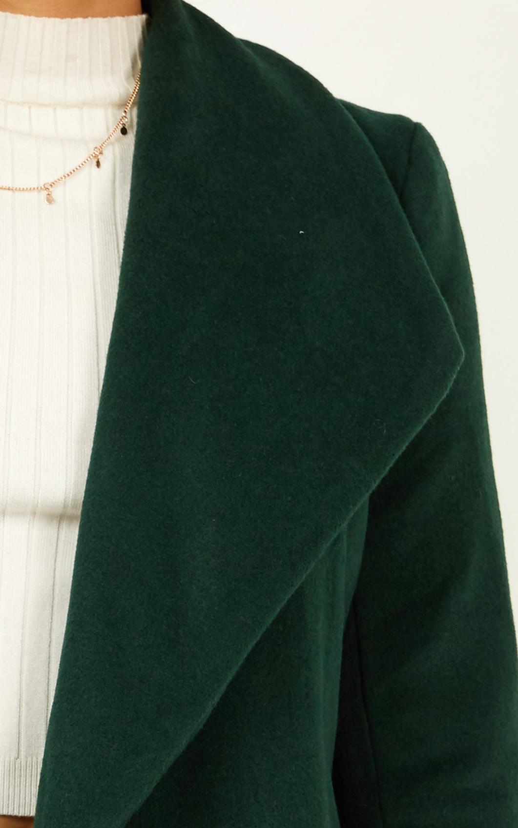 Speaking Softly Coat in Forest Green