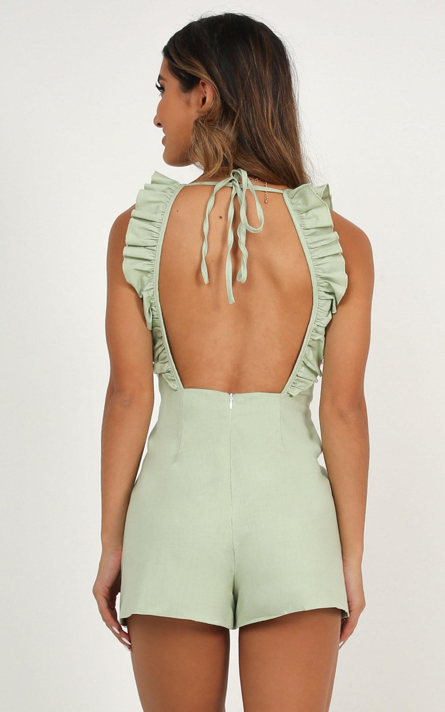 Be So Right Playsuit In Sage