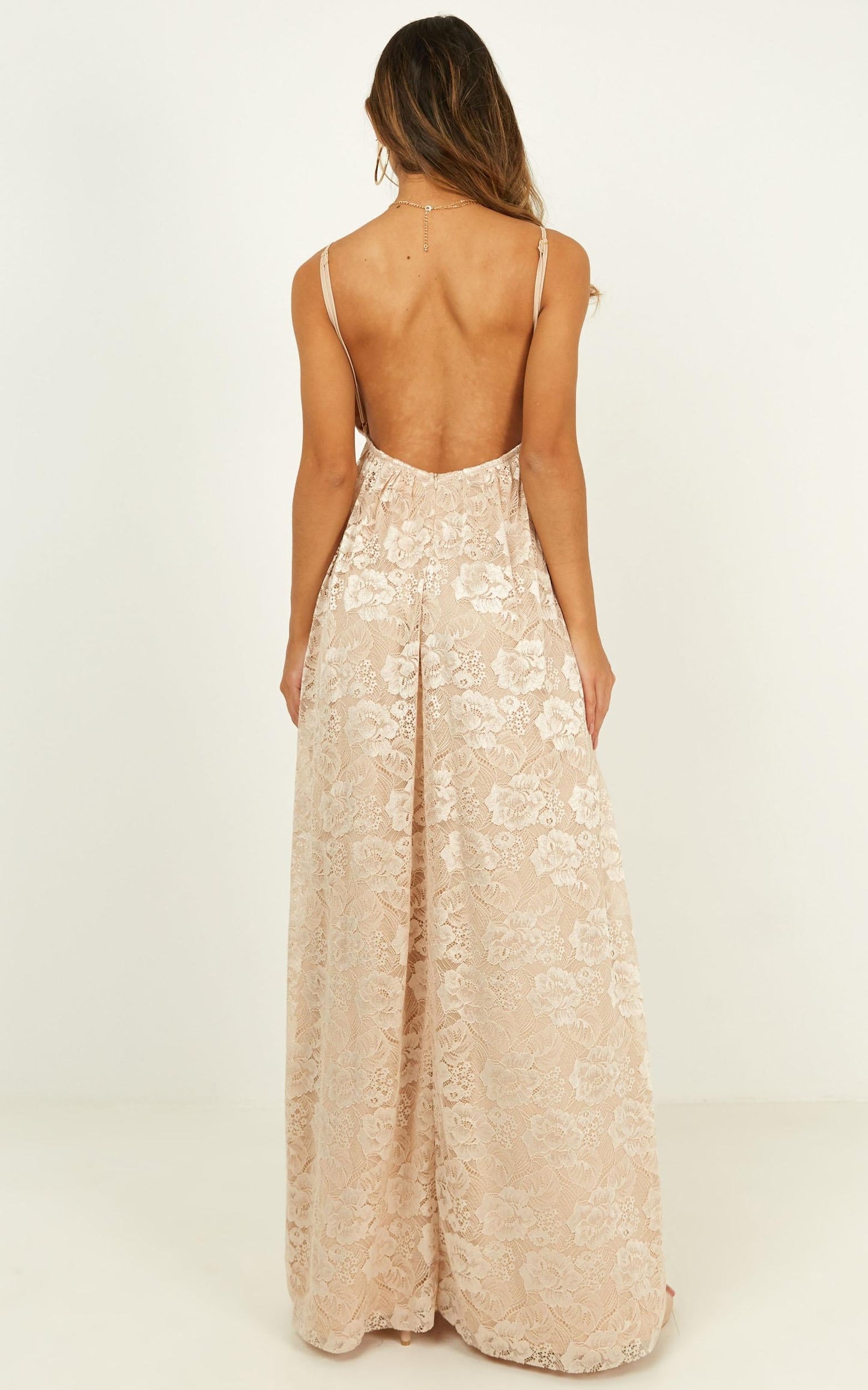 Everything You Say Dress In Champagne Lace