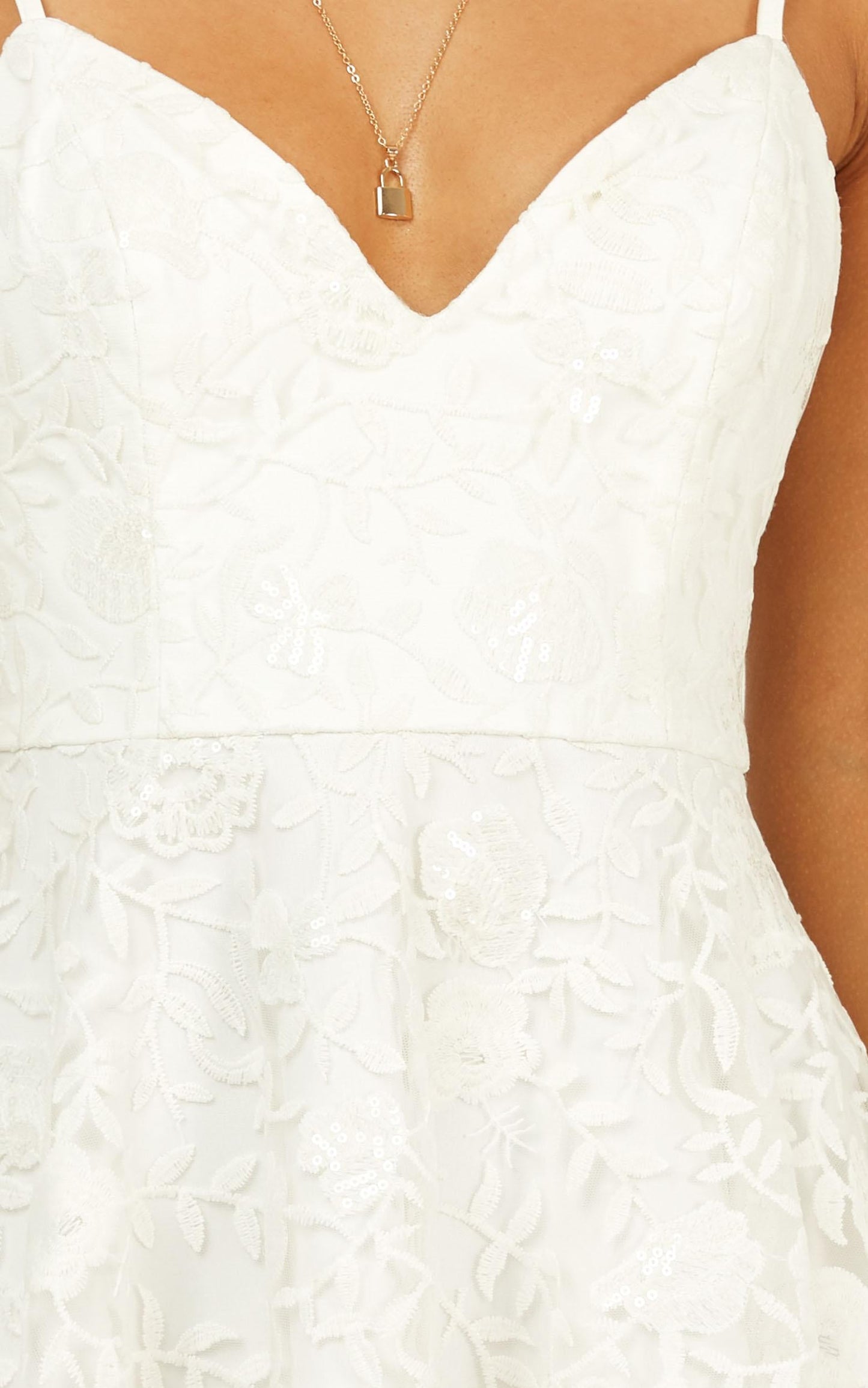 Tide Is High Dress In White Sequin Lace