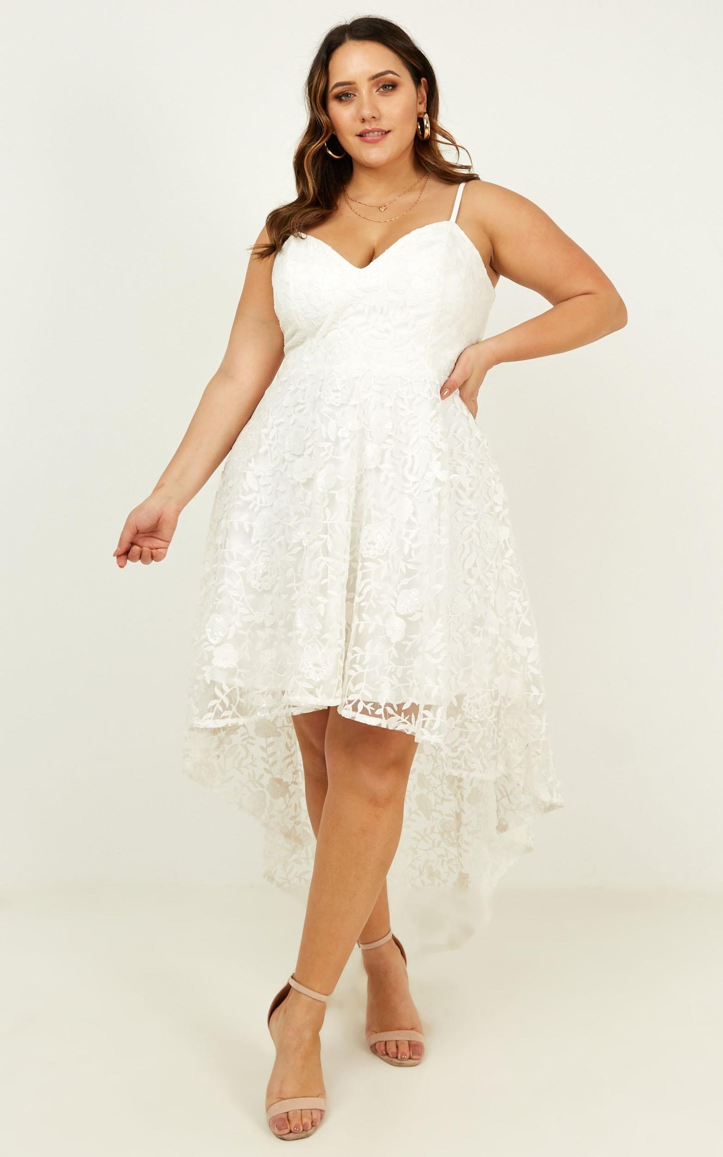 Tide Is High Dress In White Sequin Lace