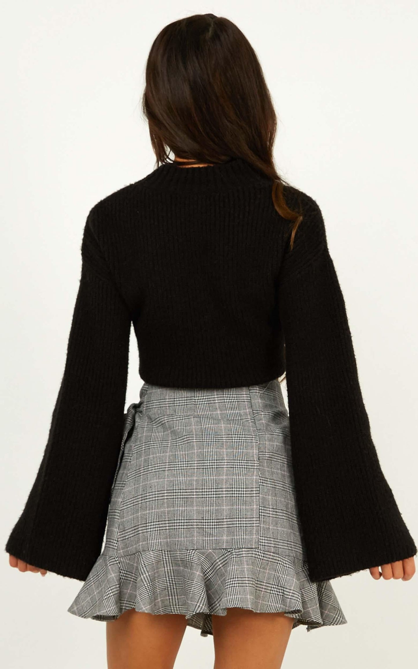 Sense of Style Skirt In Grey Check