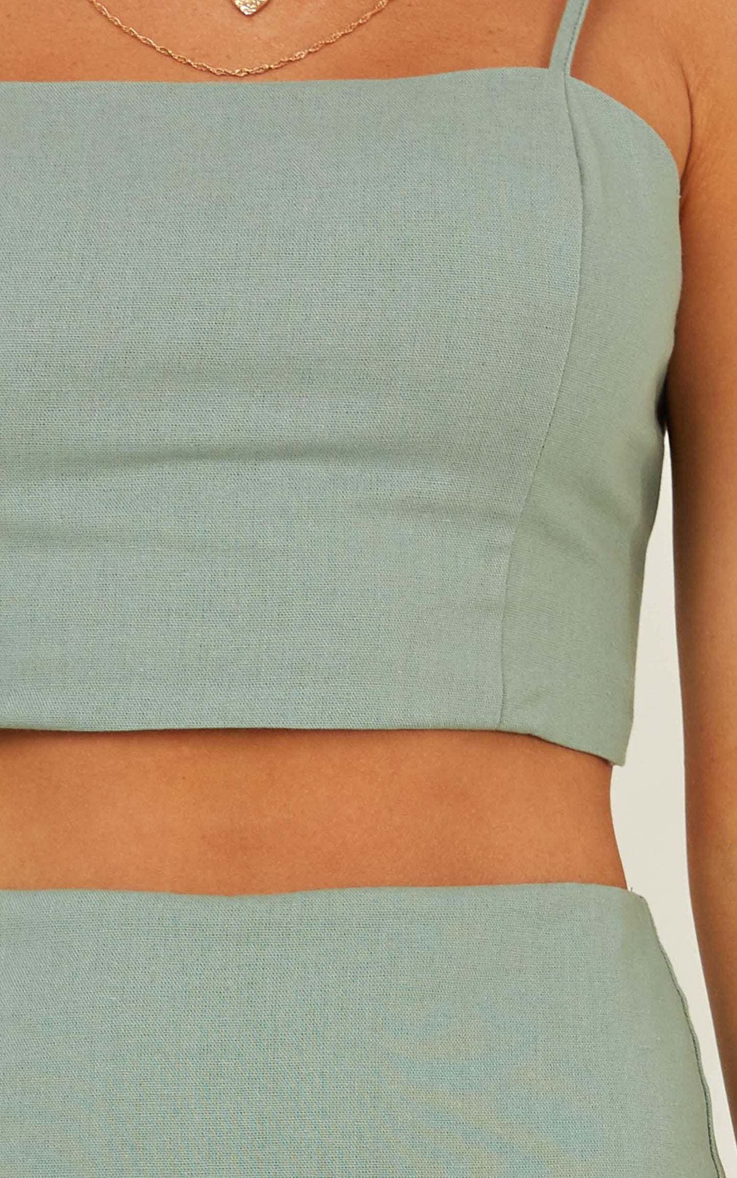 The Best Kind Two Piece Set In Sage Linen Look