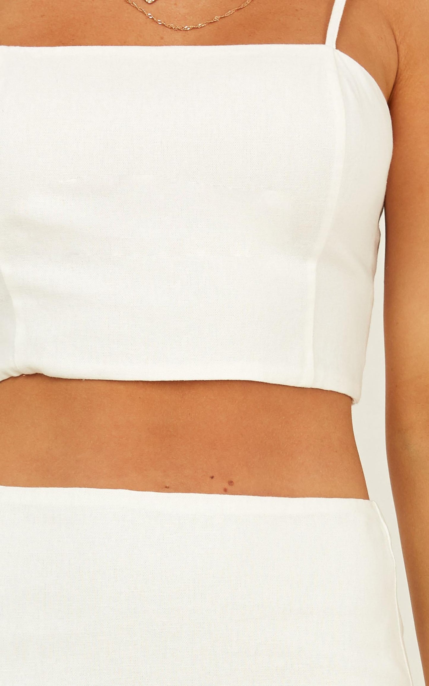 The Best Kind Two Piece Set In White Linen Look