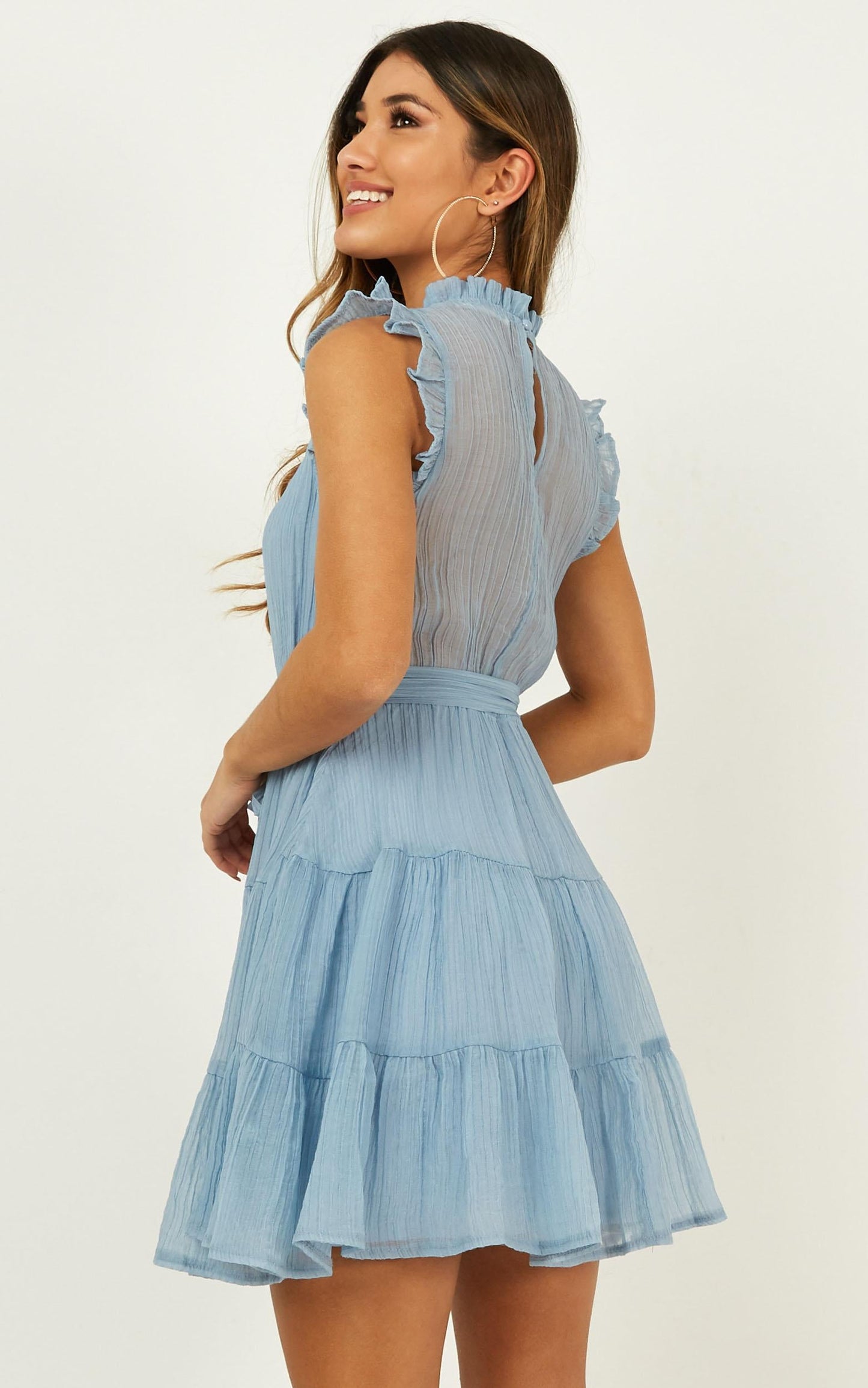 Stop To Think Dress In Blue
