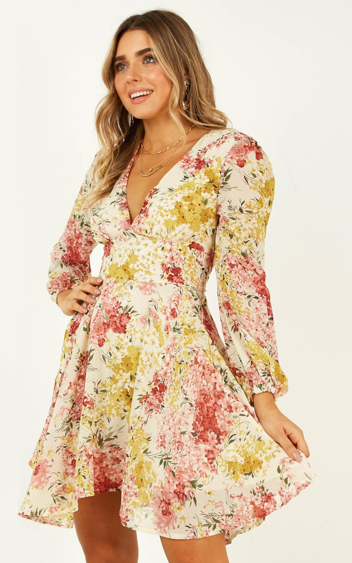 The End Of The Day Dress In White Floral