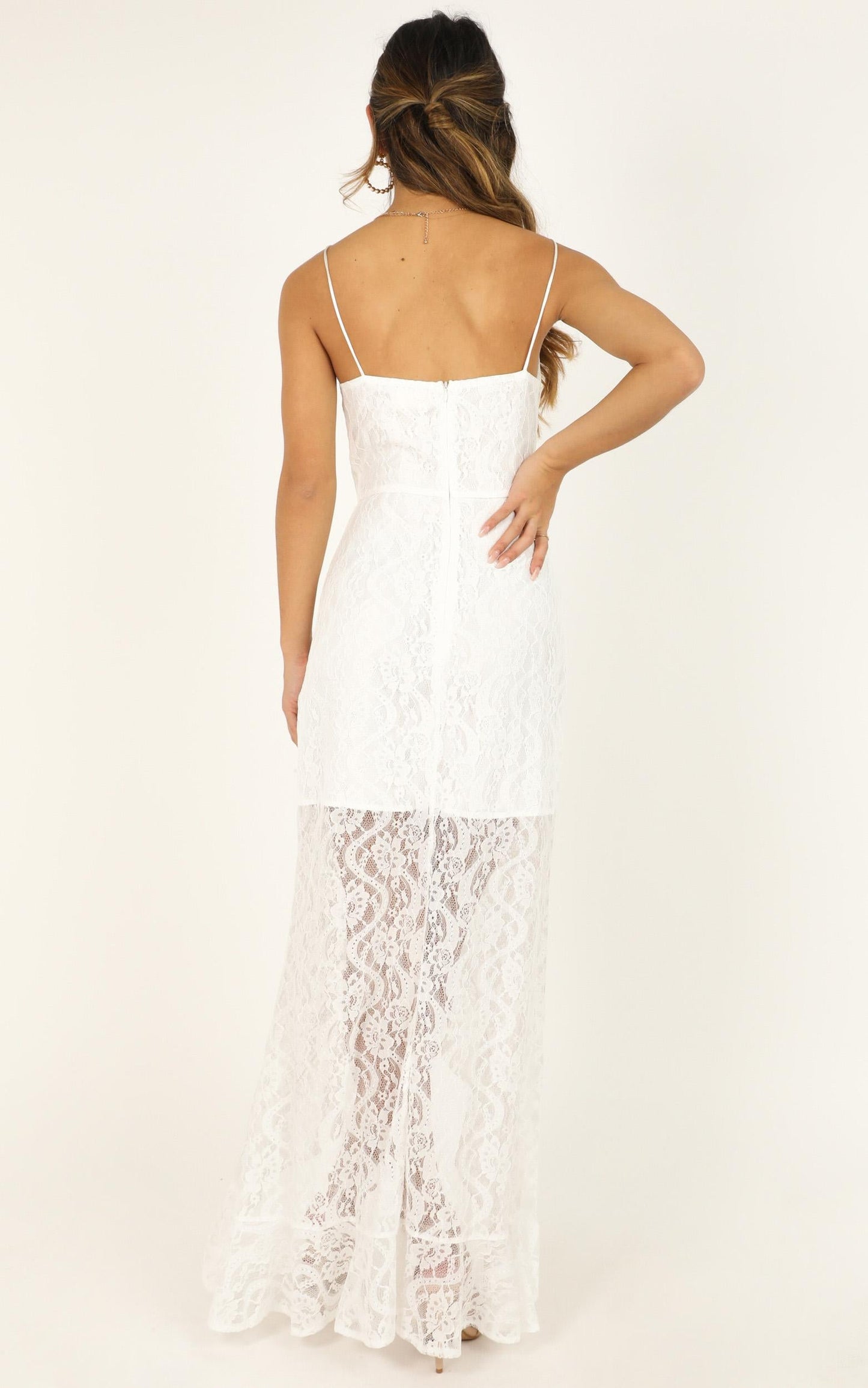 Passionate From Afar Dress In White Lace