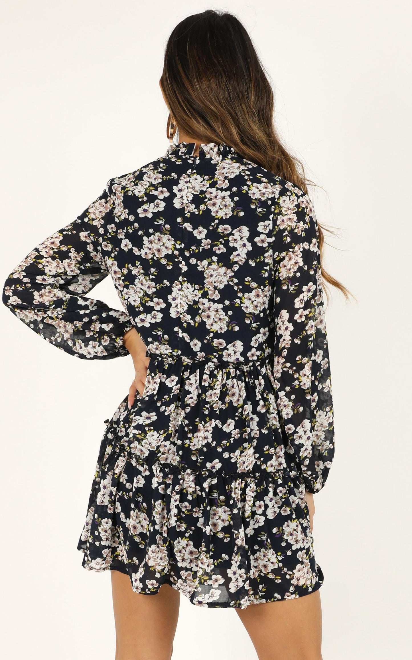 Have Trust Dress In Navy Floral