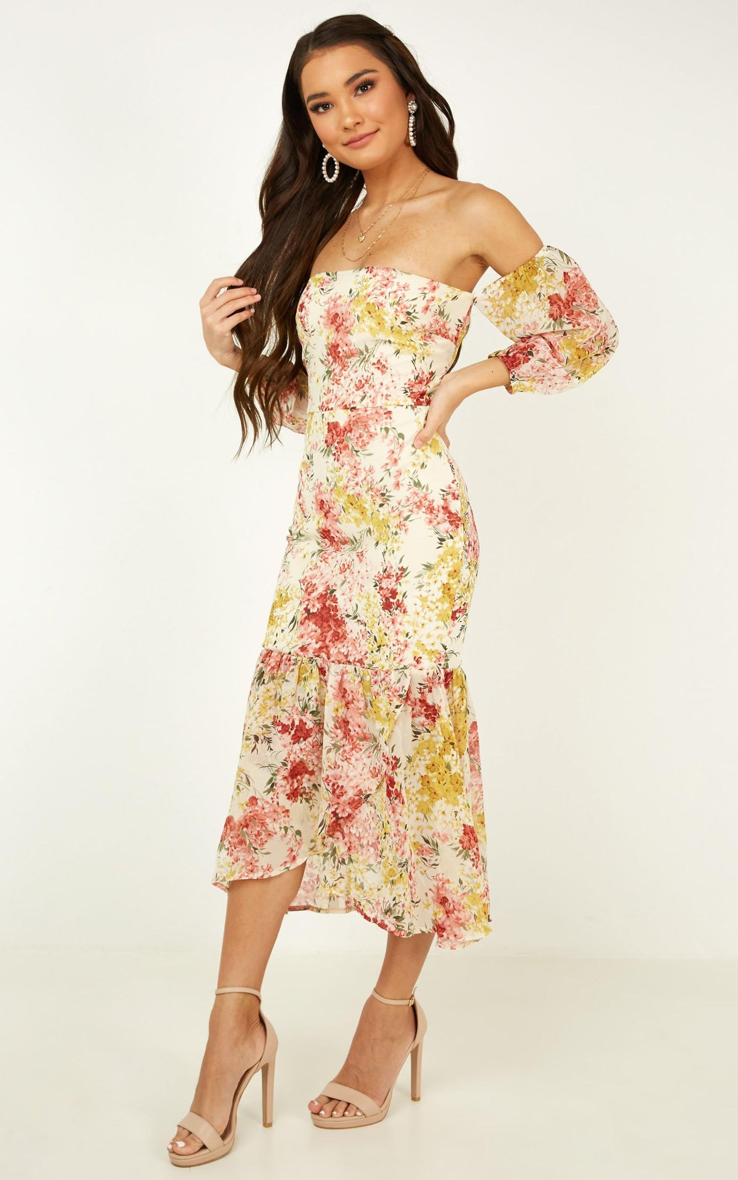 Forever You And Me Dress In White Floral