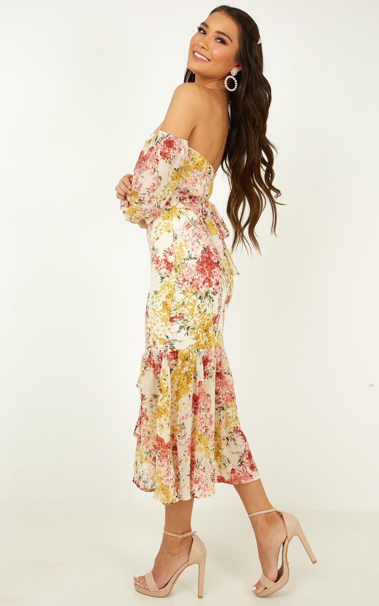 Forever You And Me Dress In White Floral