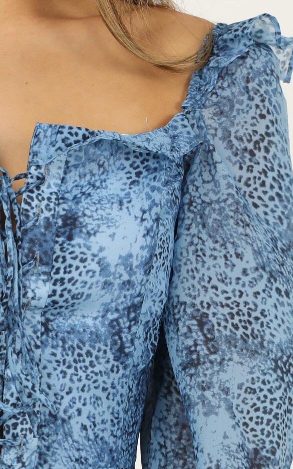 Lioness - Feng Shui Dress in Blue Print