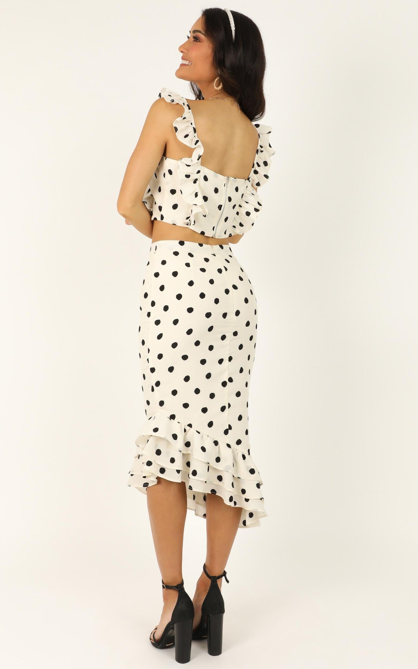From Me Baby Two Piece Set In White Spot