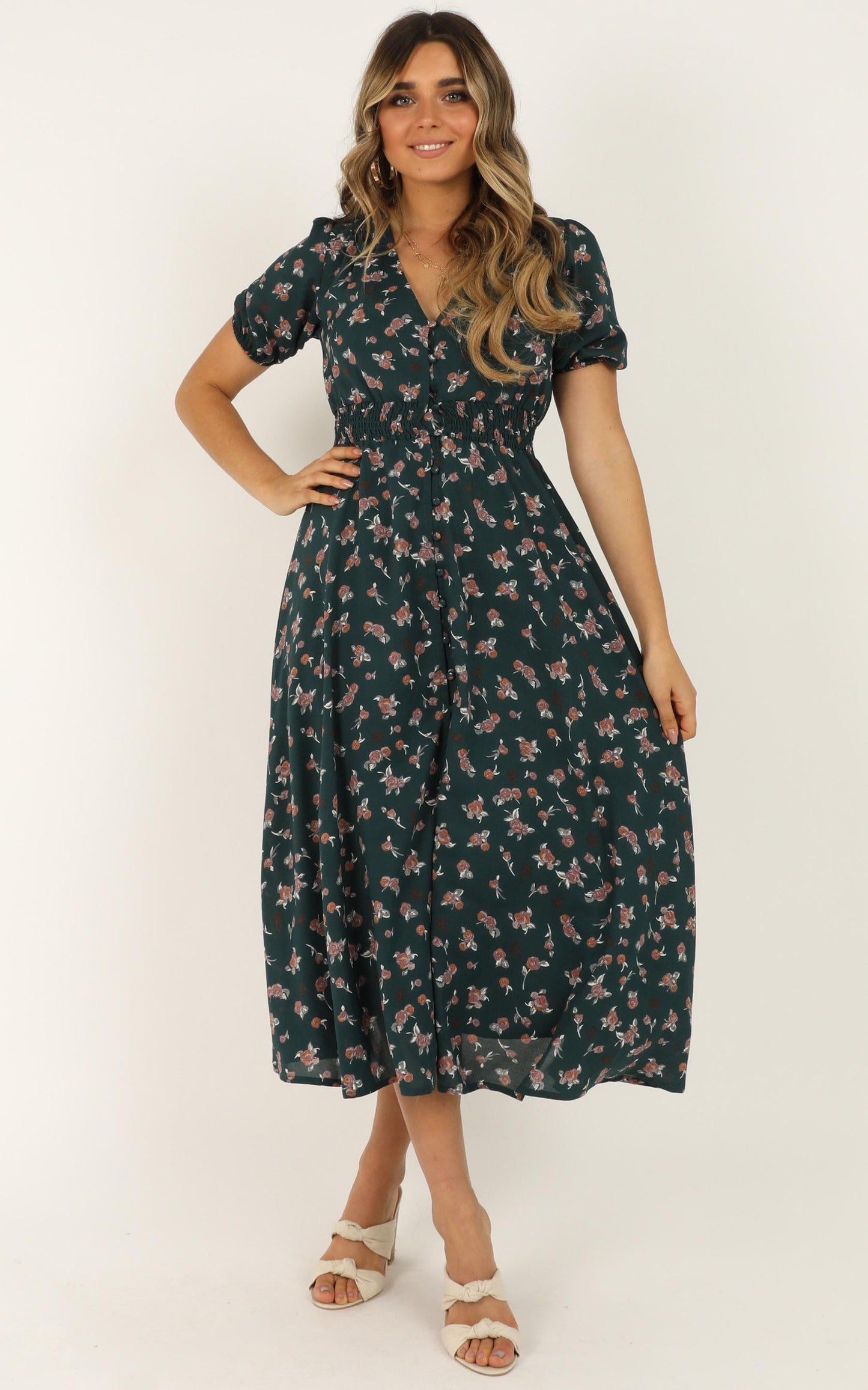 What Do You Want Dress In Emerald Floral