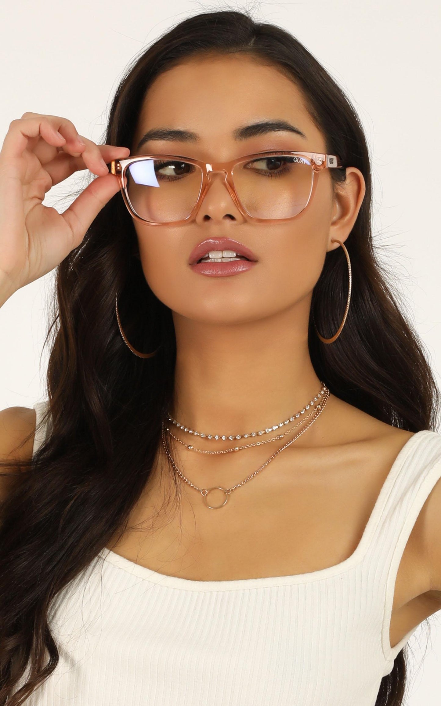 Quay x Chrissy - Hardwire Blue Light Glasses In Champagne