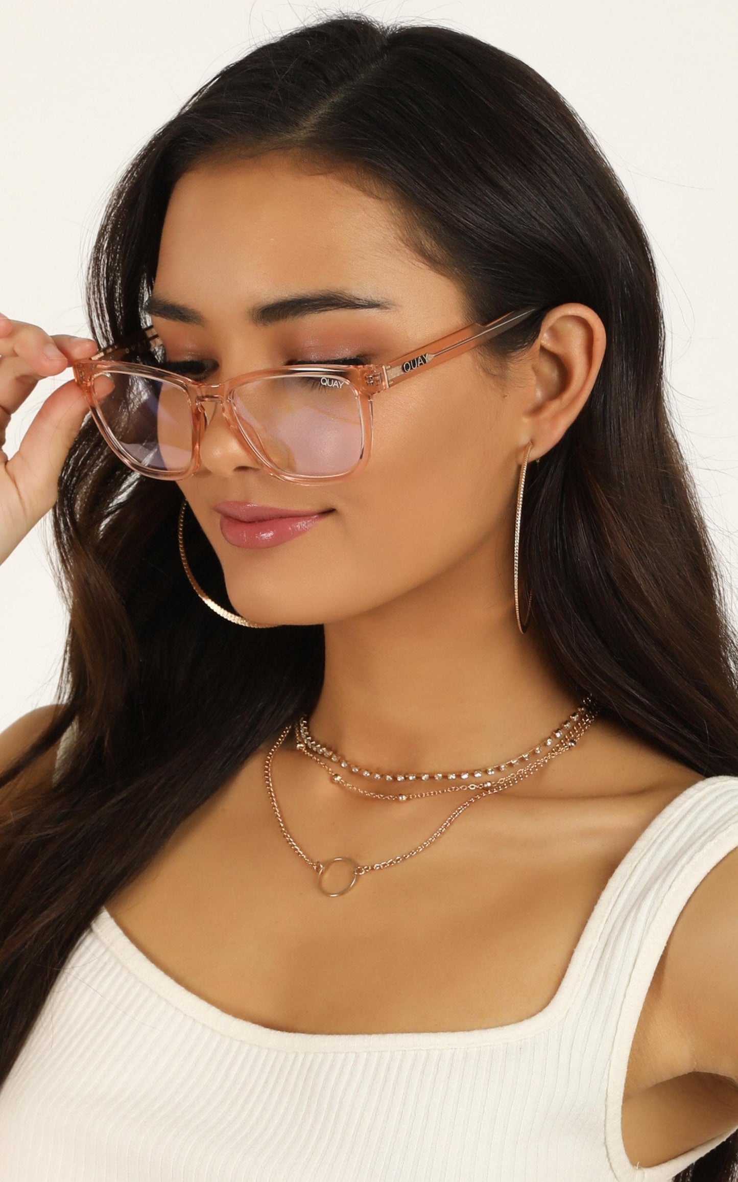 Quay x Chrissy - Hardwire Blue Light Glasses In Champagne