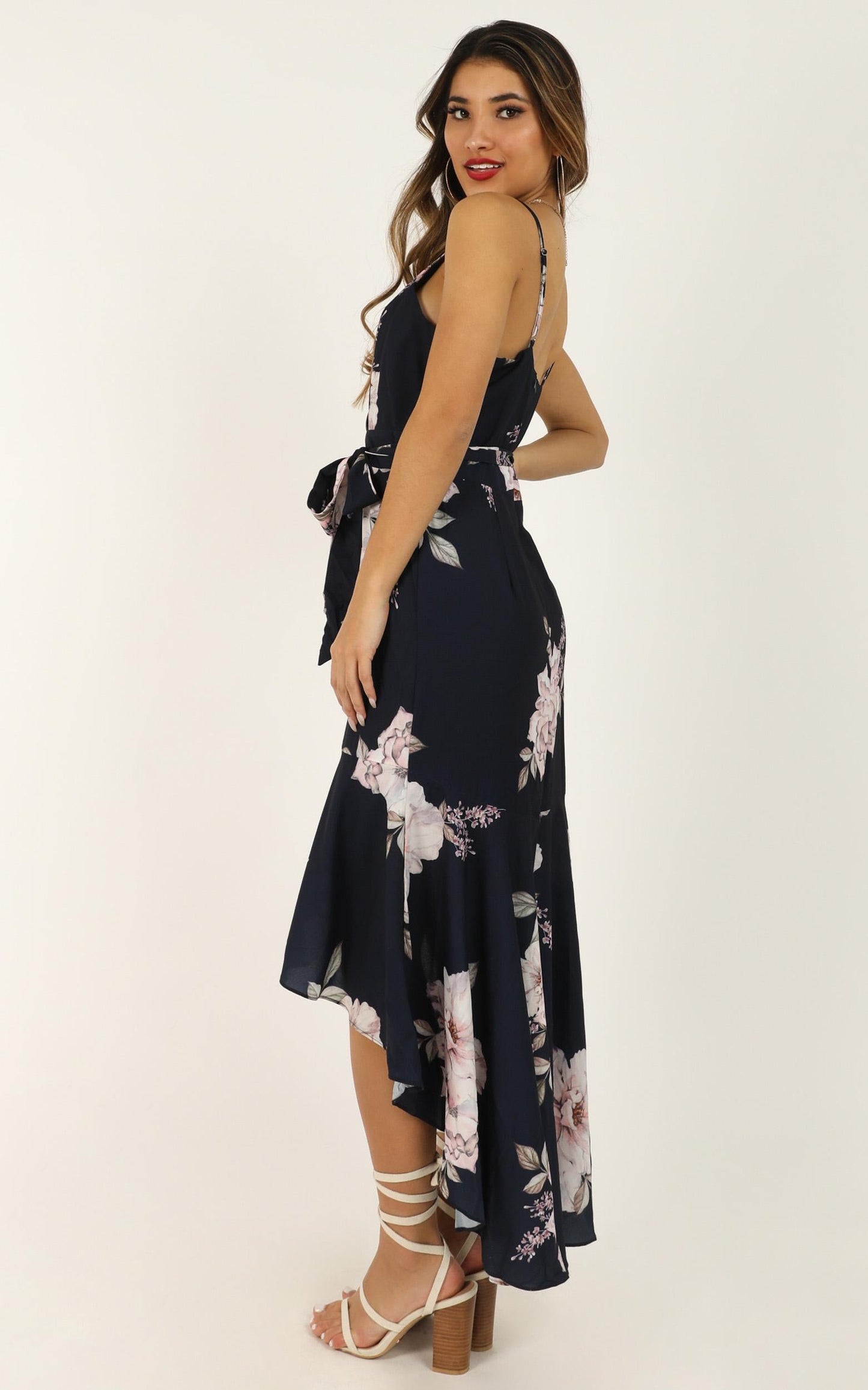 Open Communication Dress In Navy Floral