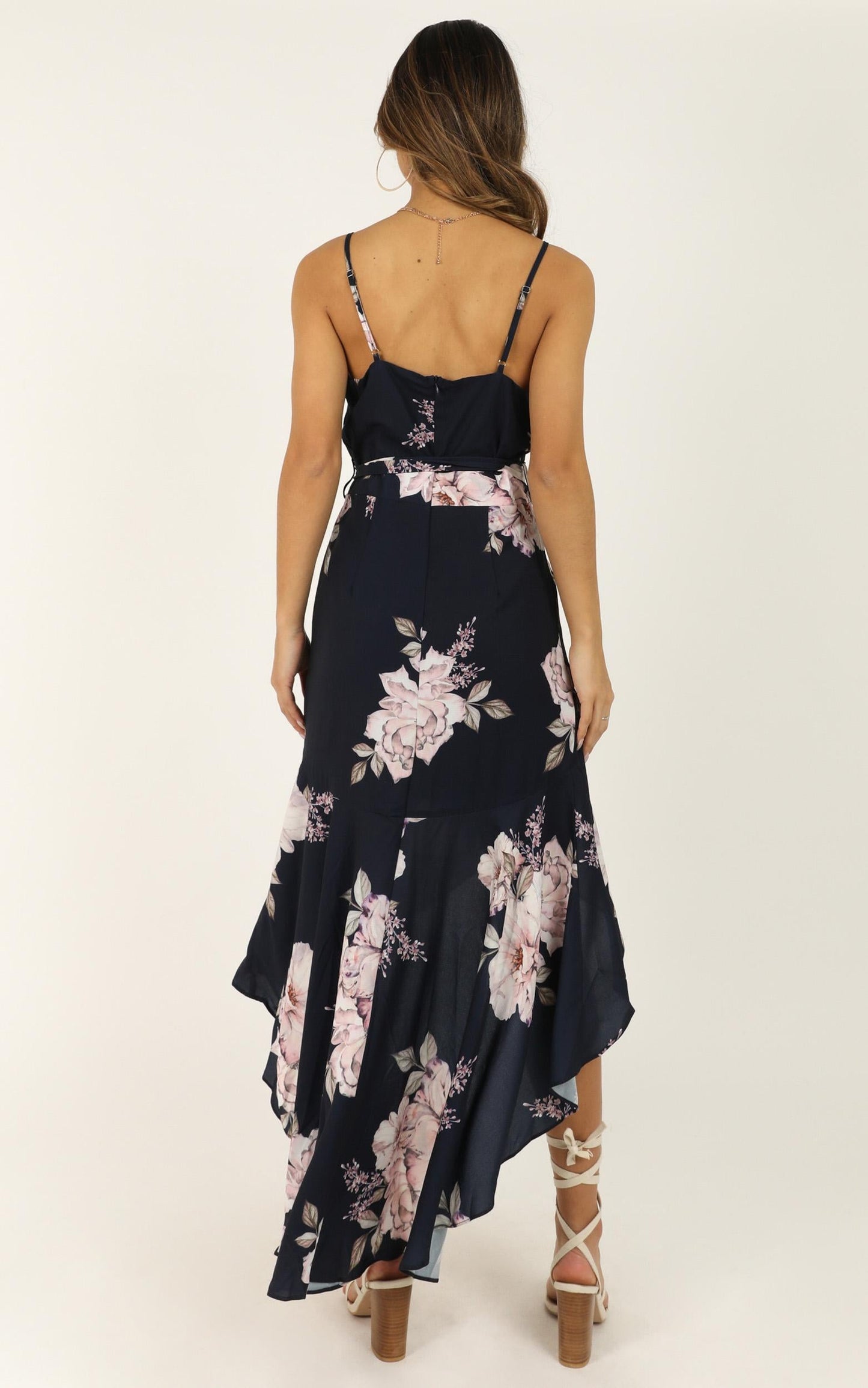 Open Communication Dress In Navy Floral