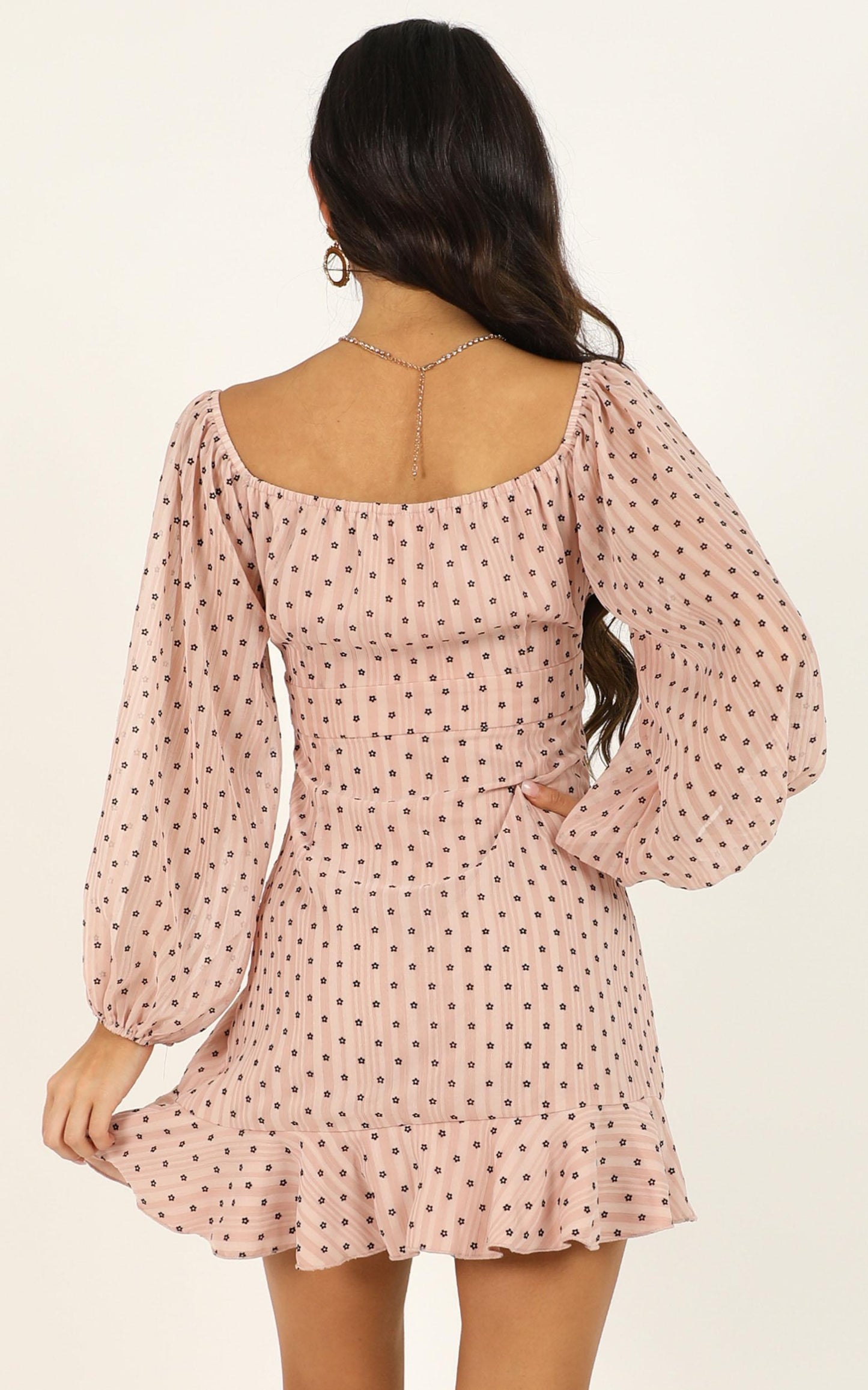 You Are Such A Dream Dress In Blush Flocked Spot