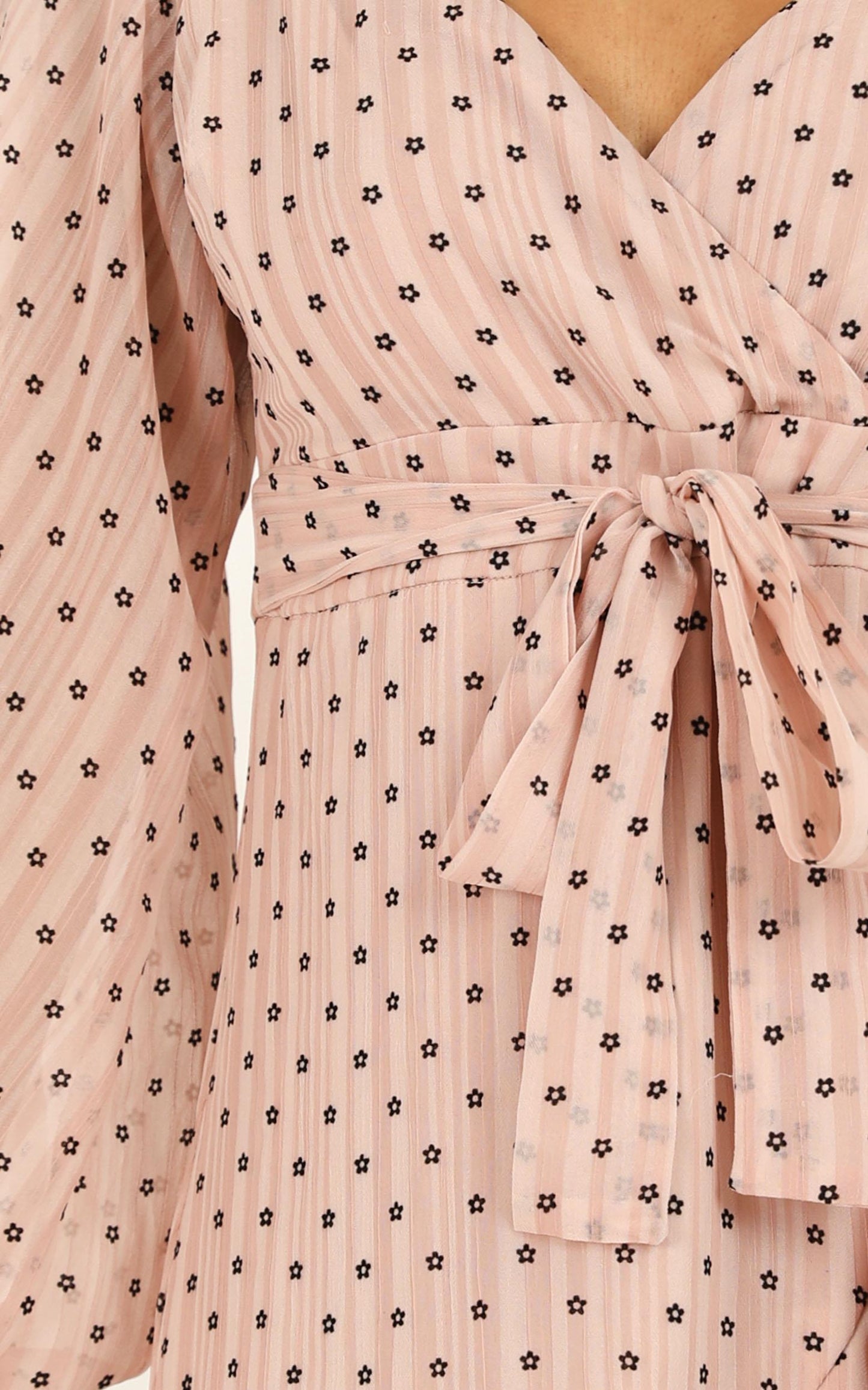 You Are Such A Dream Dress In Blush Flocked Spot