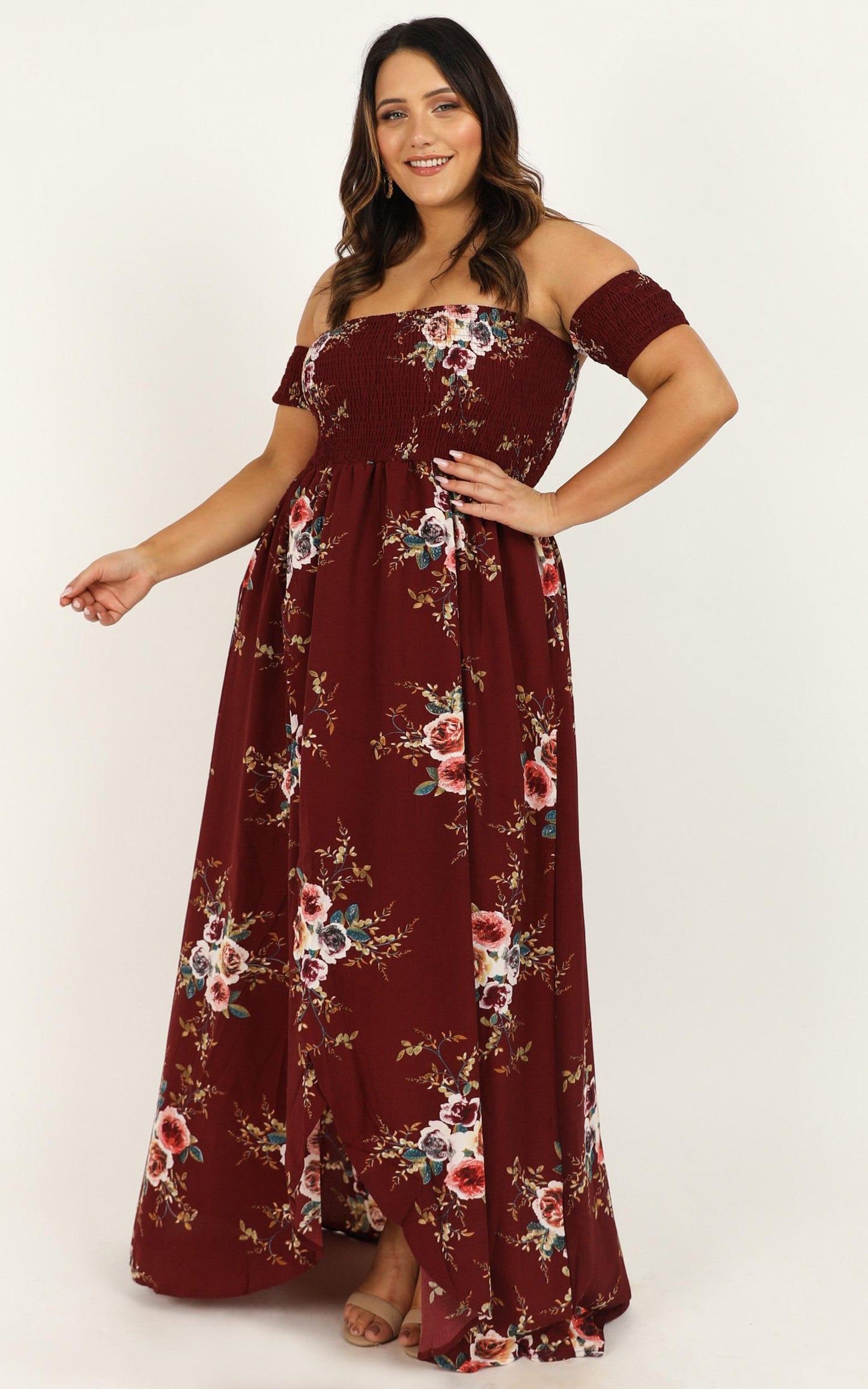 Lovestruck Maxi Dress in Wine Floral
