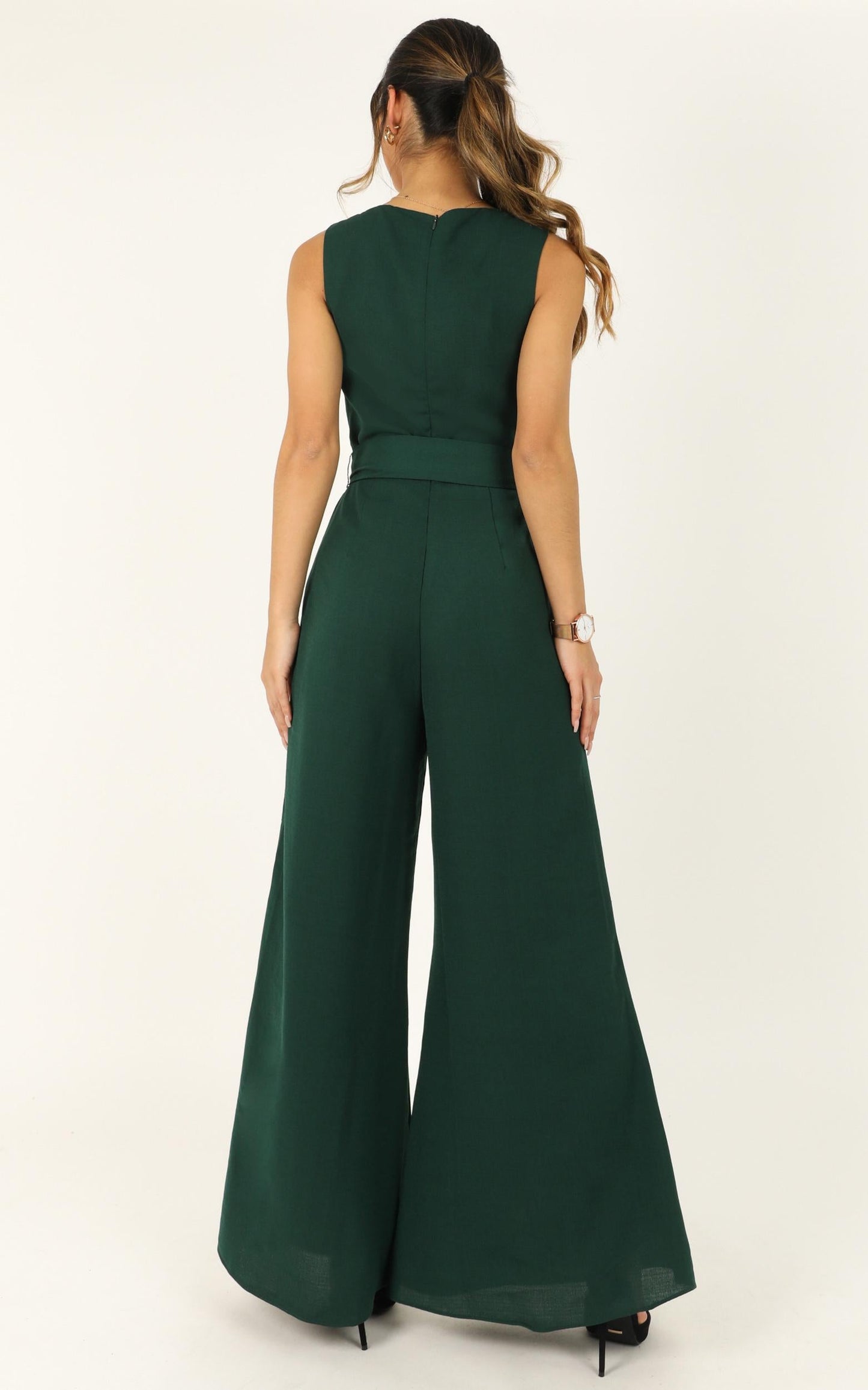 Leave Me In Paradise Jumpsuit In Forest Green