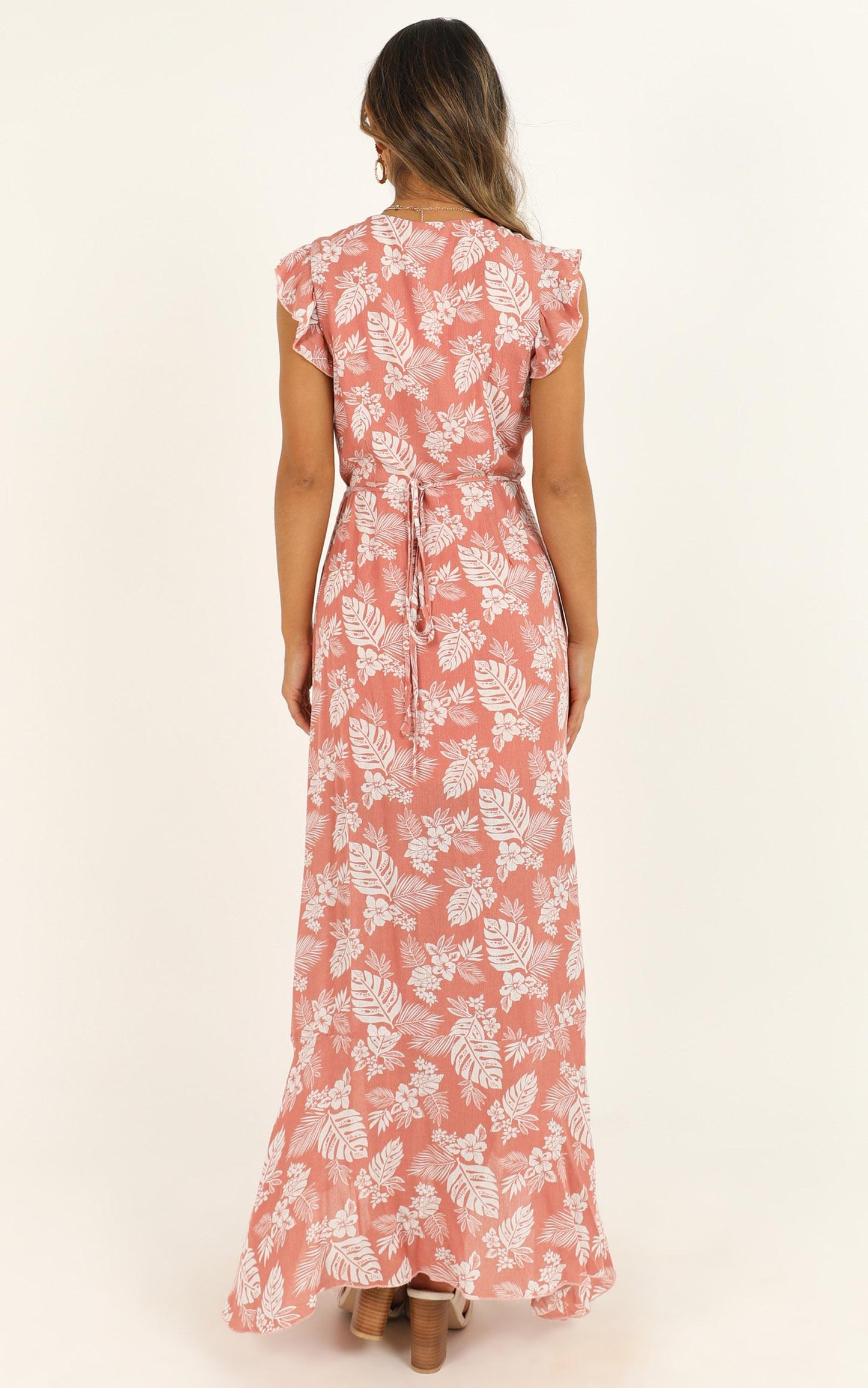 Curating Love Maxi Dress In Coral Floral