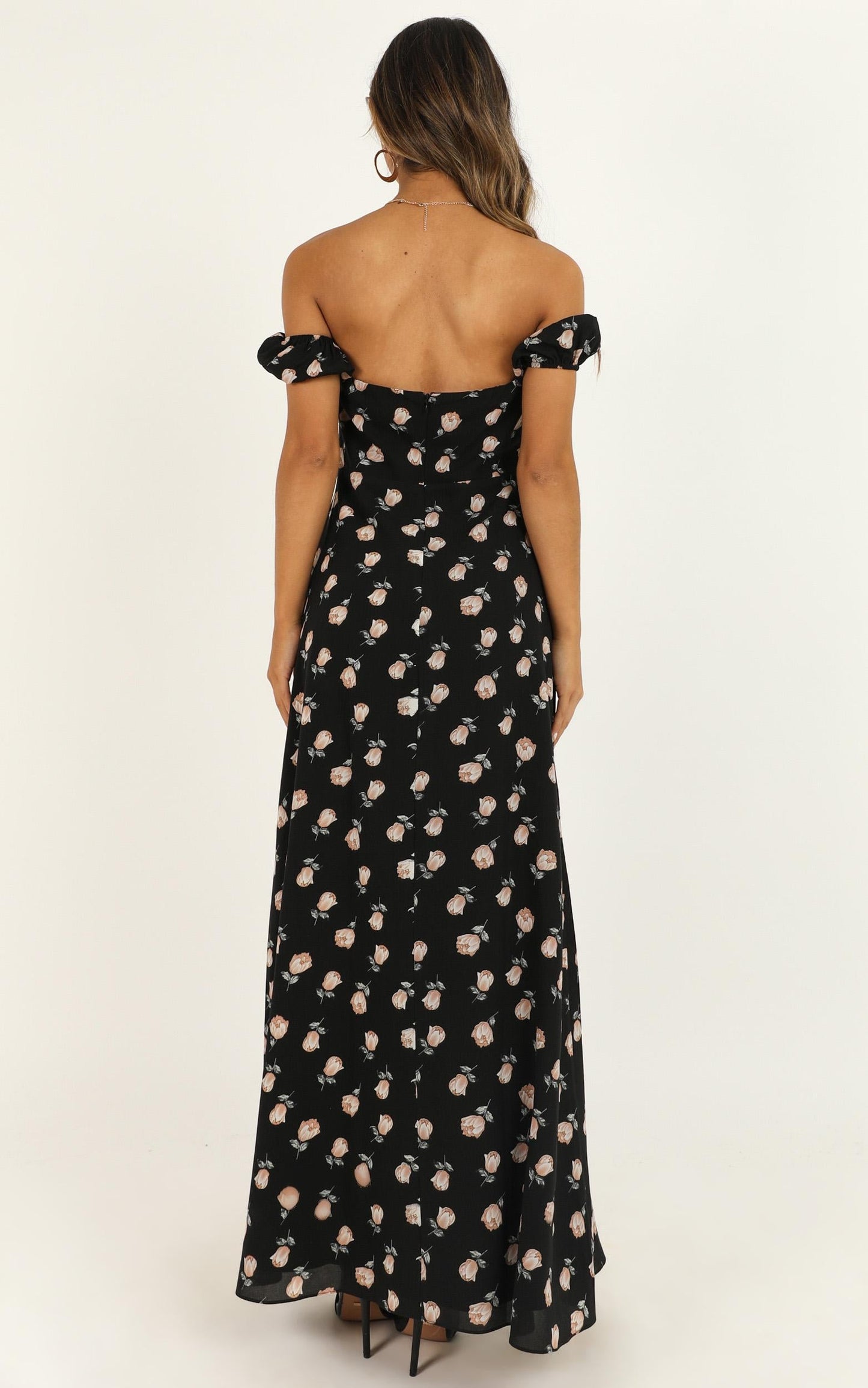 Too Busy Being In Love Dress In Black Floral