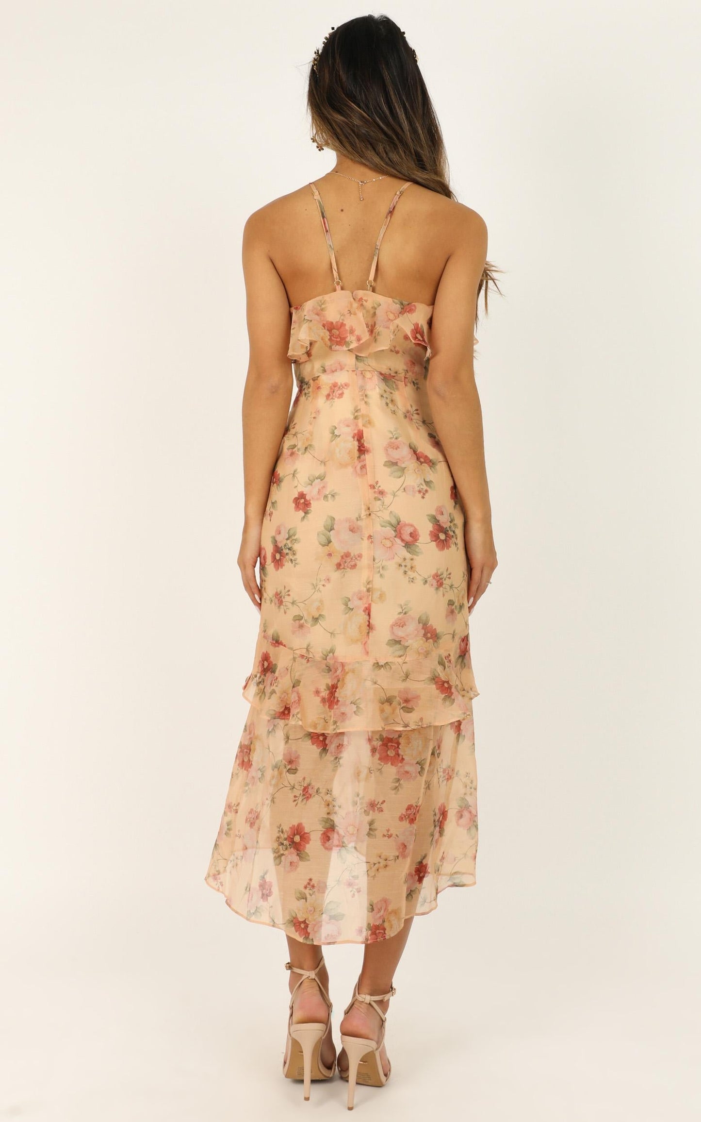 We Believe In Beauty Dress In Peach Floral