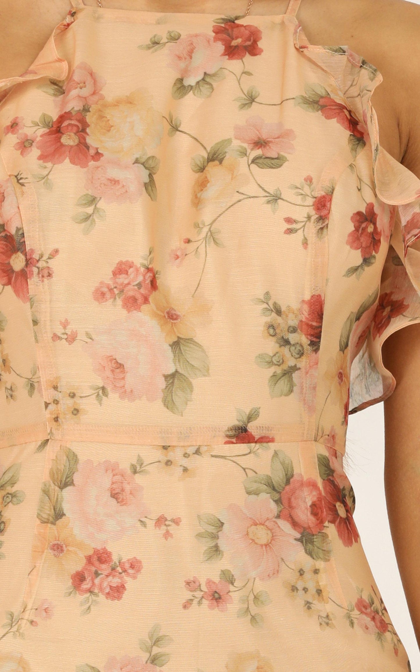 We Believe In Beauty Dress In Peach Floral
