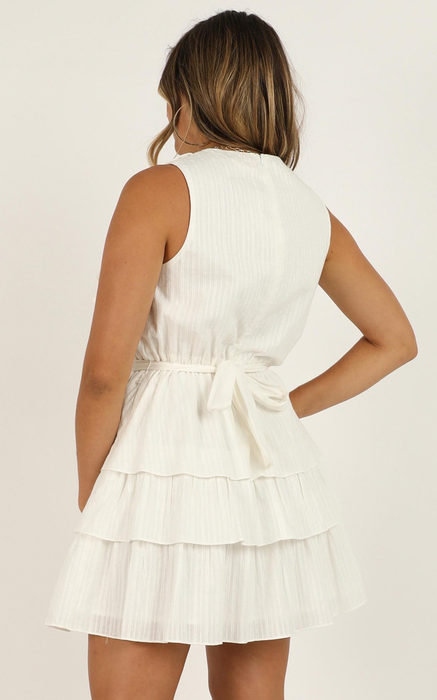 Sunset Beach Walk Dress In White