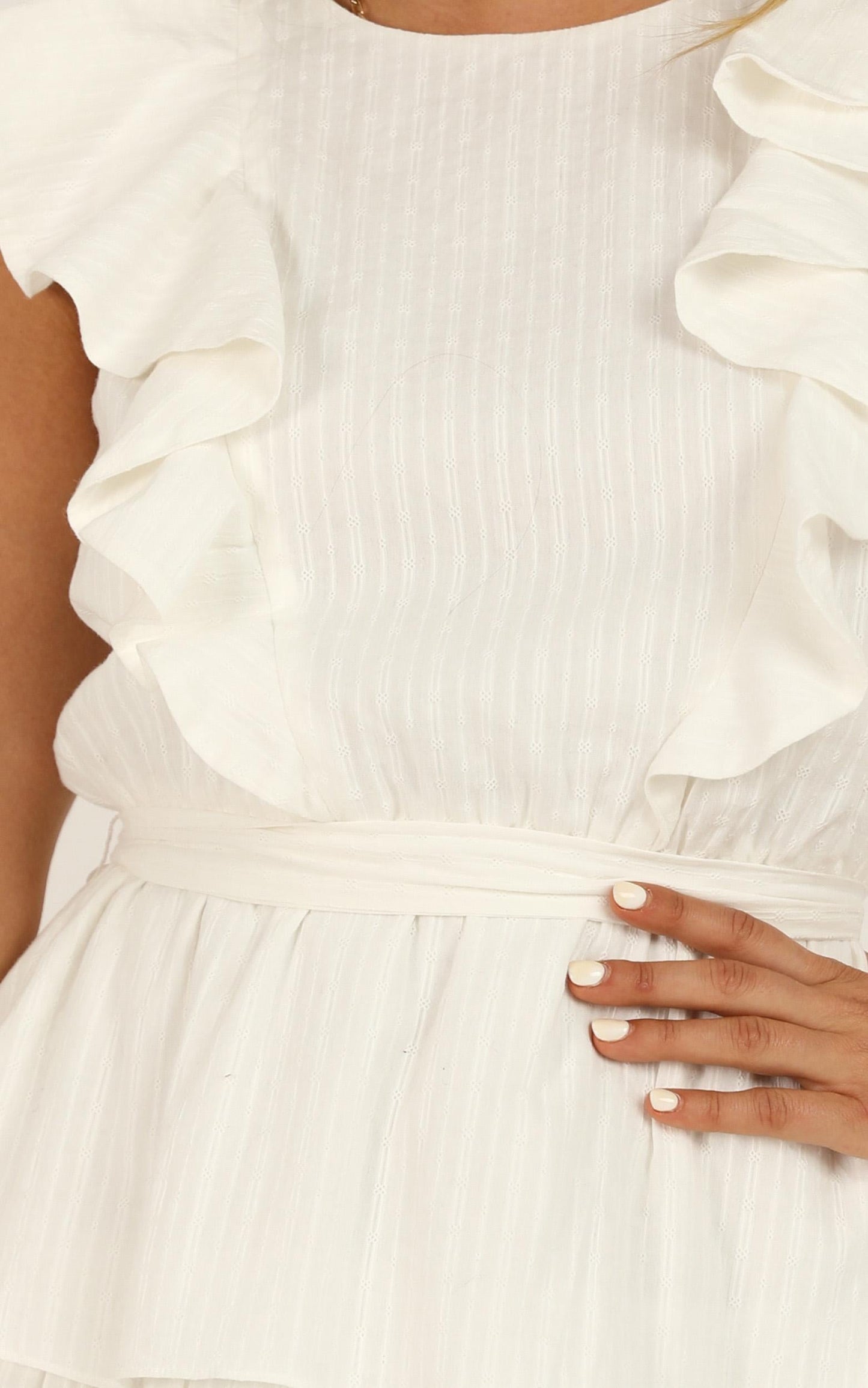 Sunset Beach Walk Dress In White