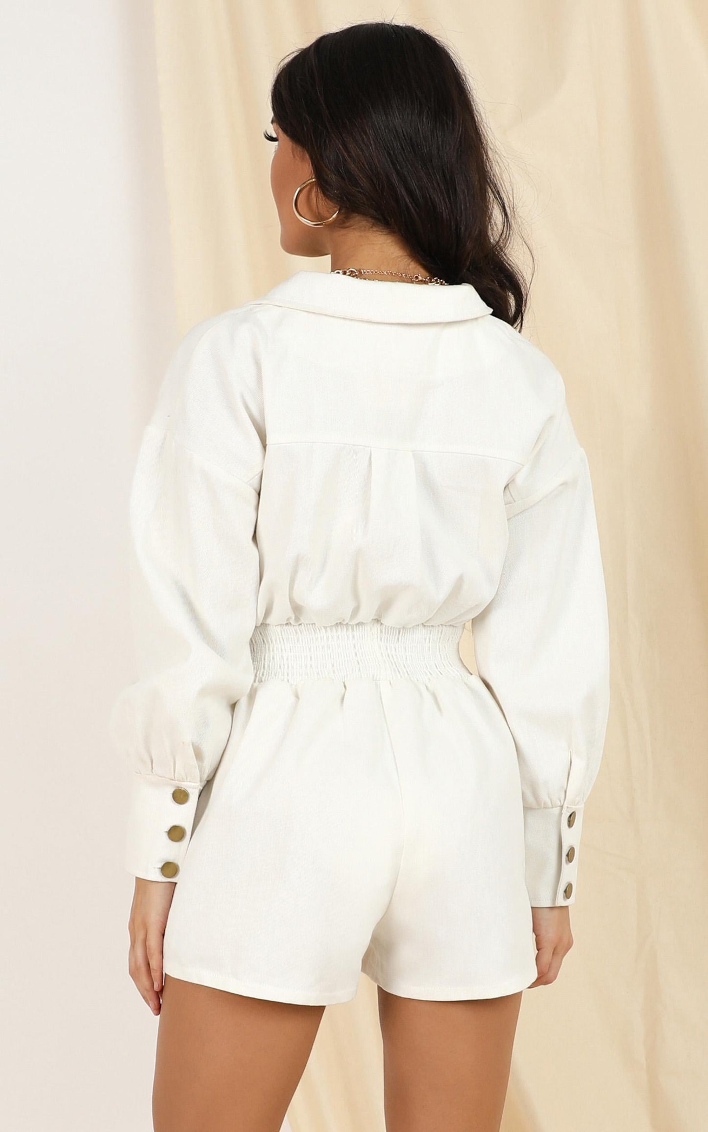 Happens To Us Playsuit in White Denim