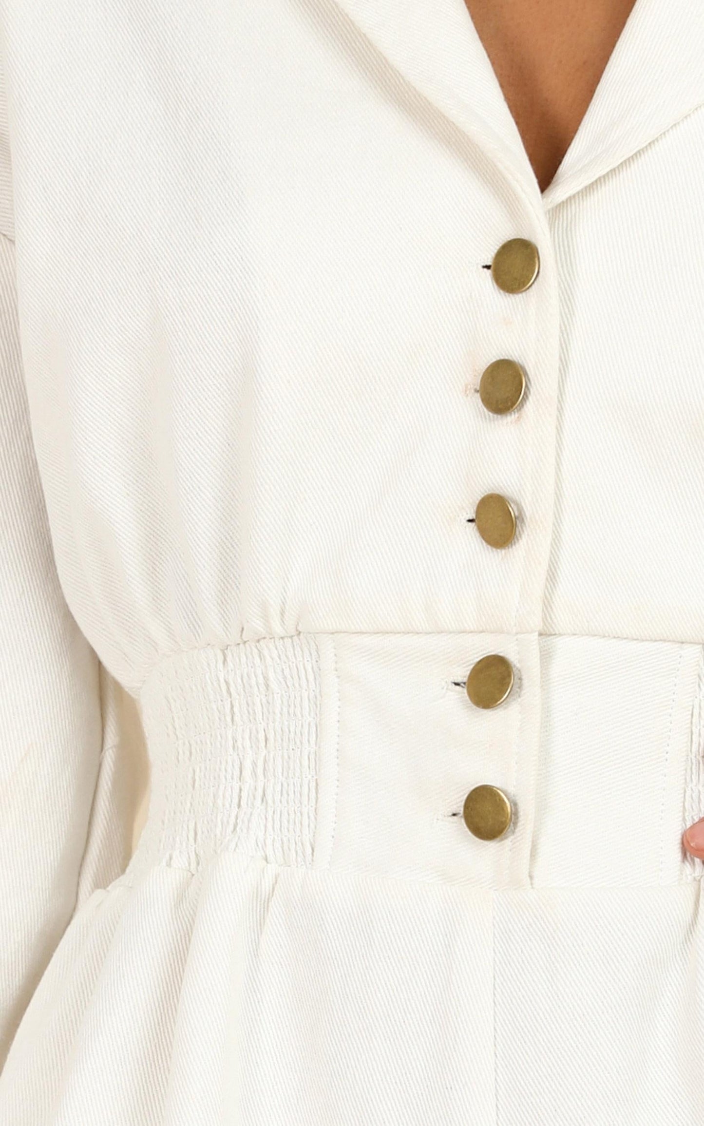 Happens To Us Playsuit in White Denim
