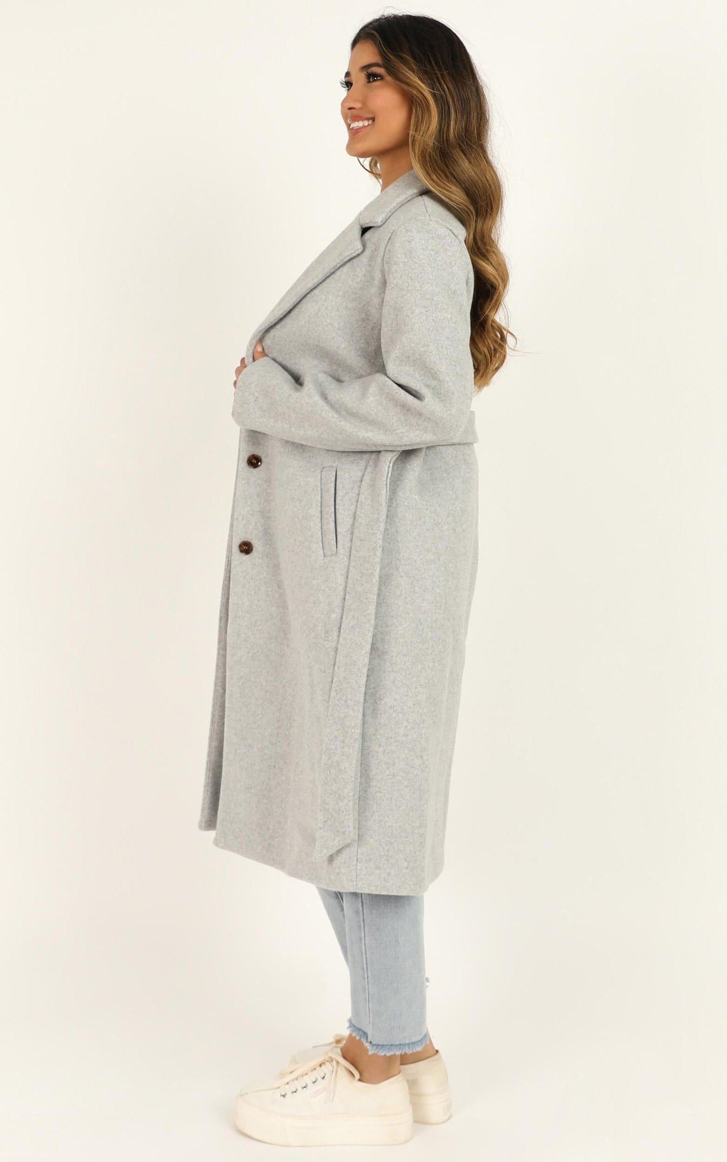 Back To The Big City Coat In Grey