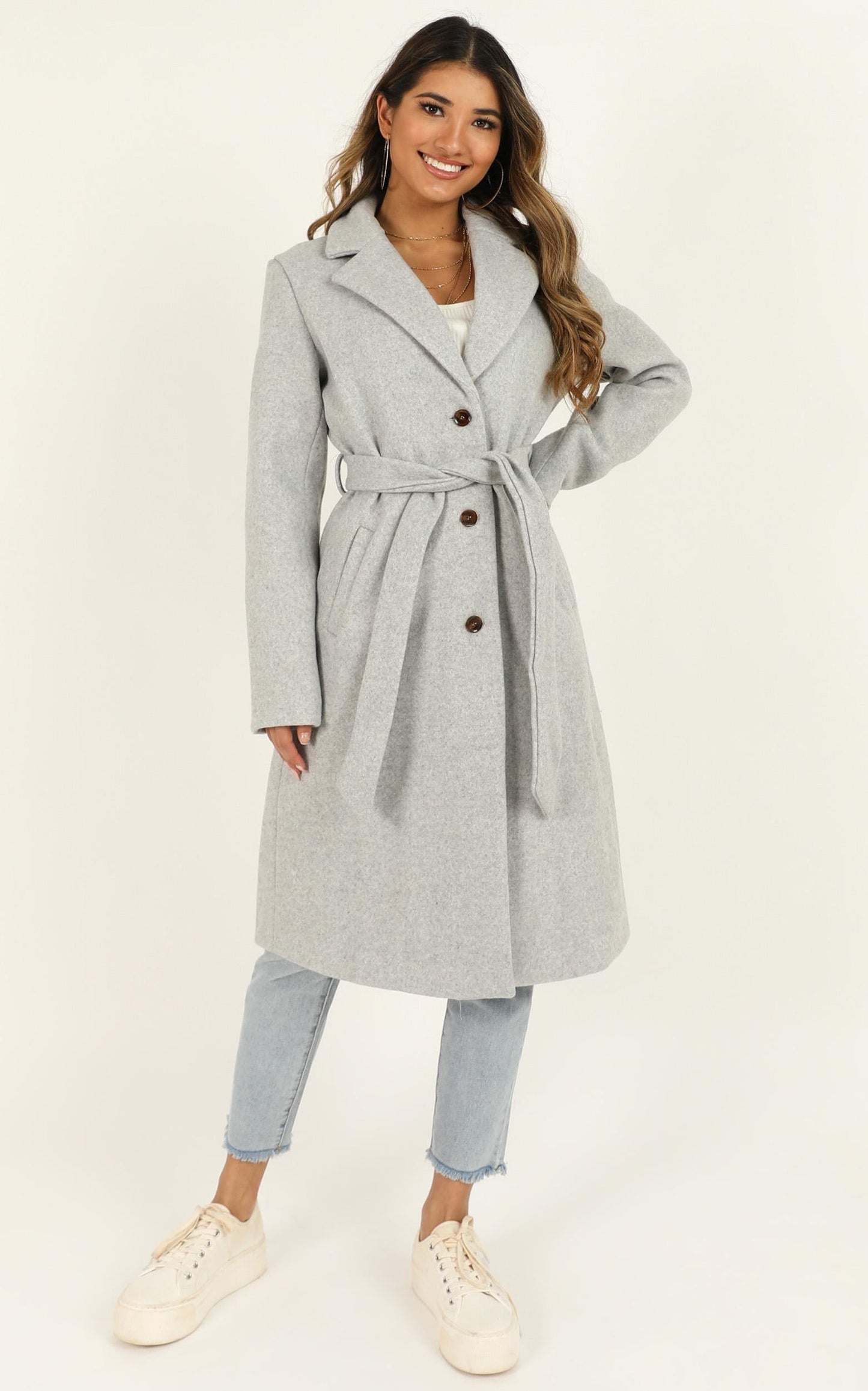 Back To The Big City Coat In Grey