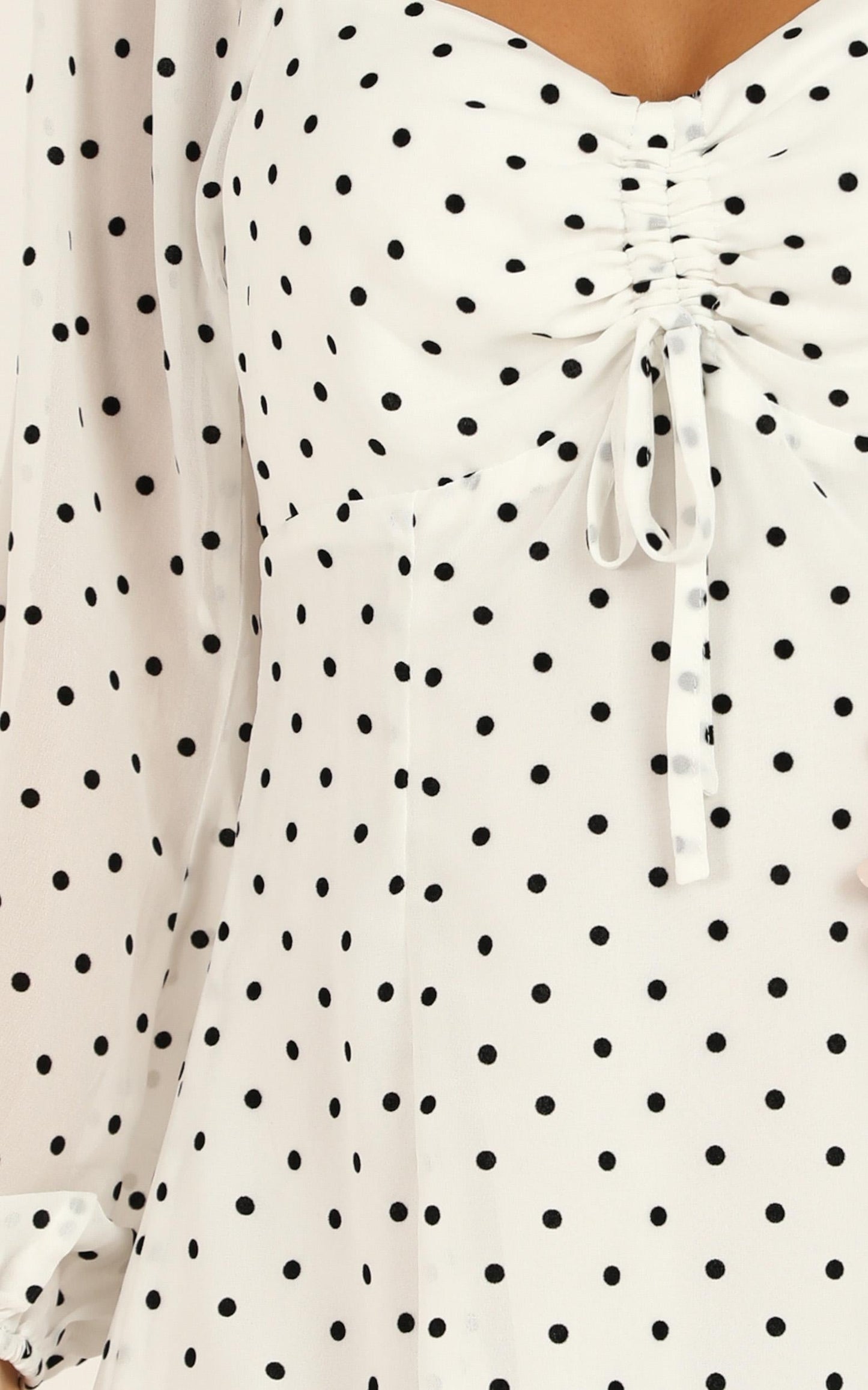 Sprinkles Dress in White Polka