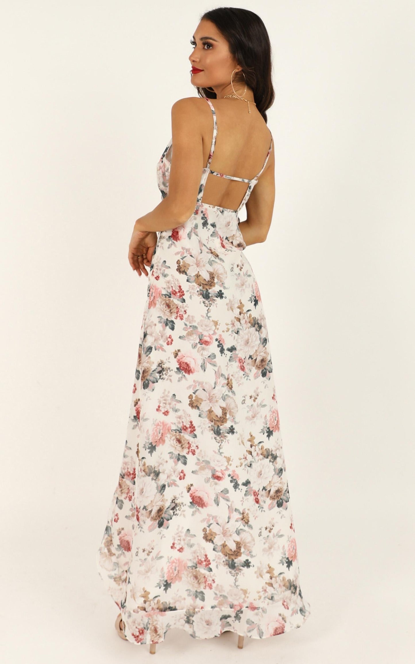 So Clumsy I Am Falling In Love Dress In White Floral
