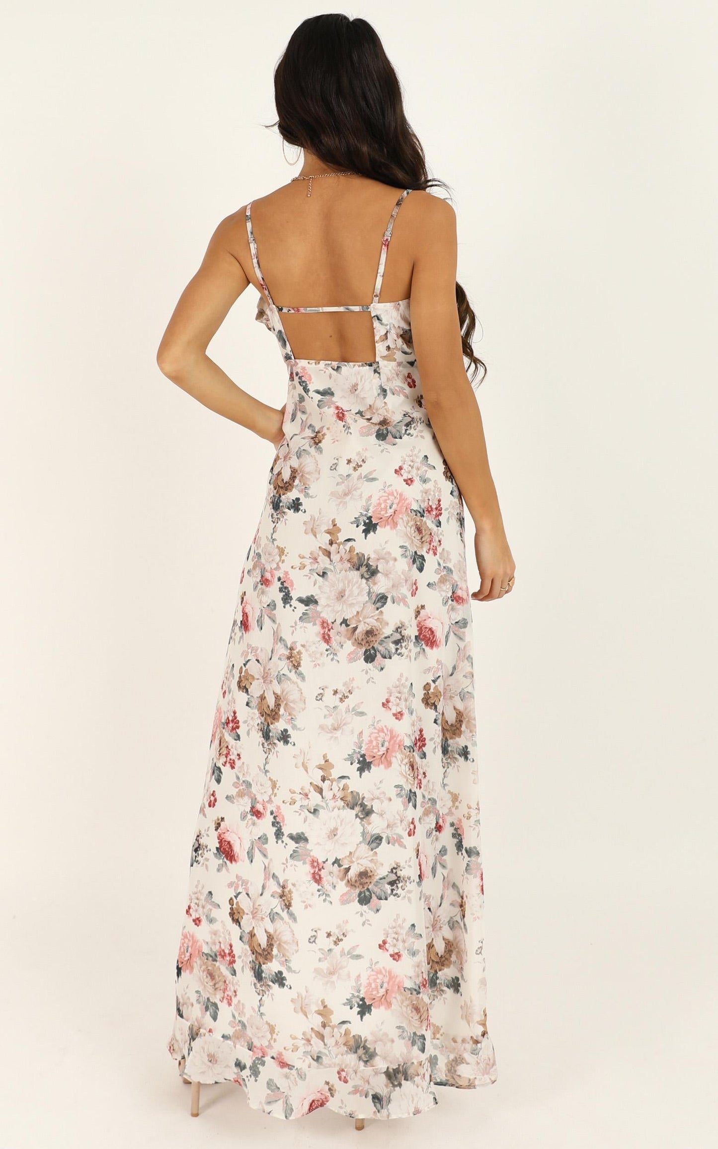 So Clumsy I Am Falling In Love Dress In White Floral